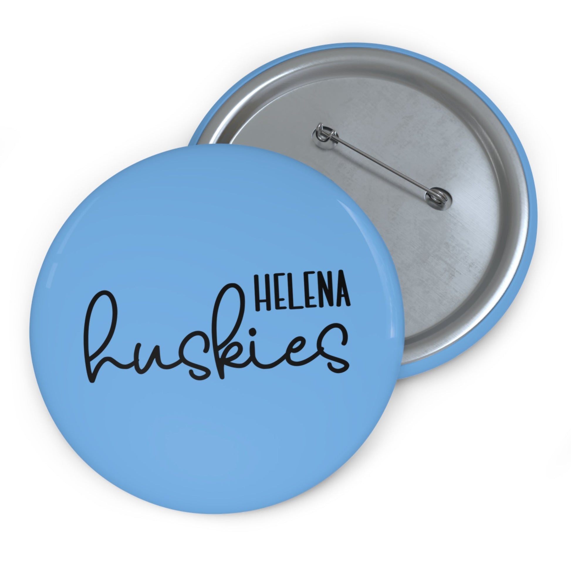 Helena Huskies - cursive Custom Pin Buttons - joyful