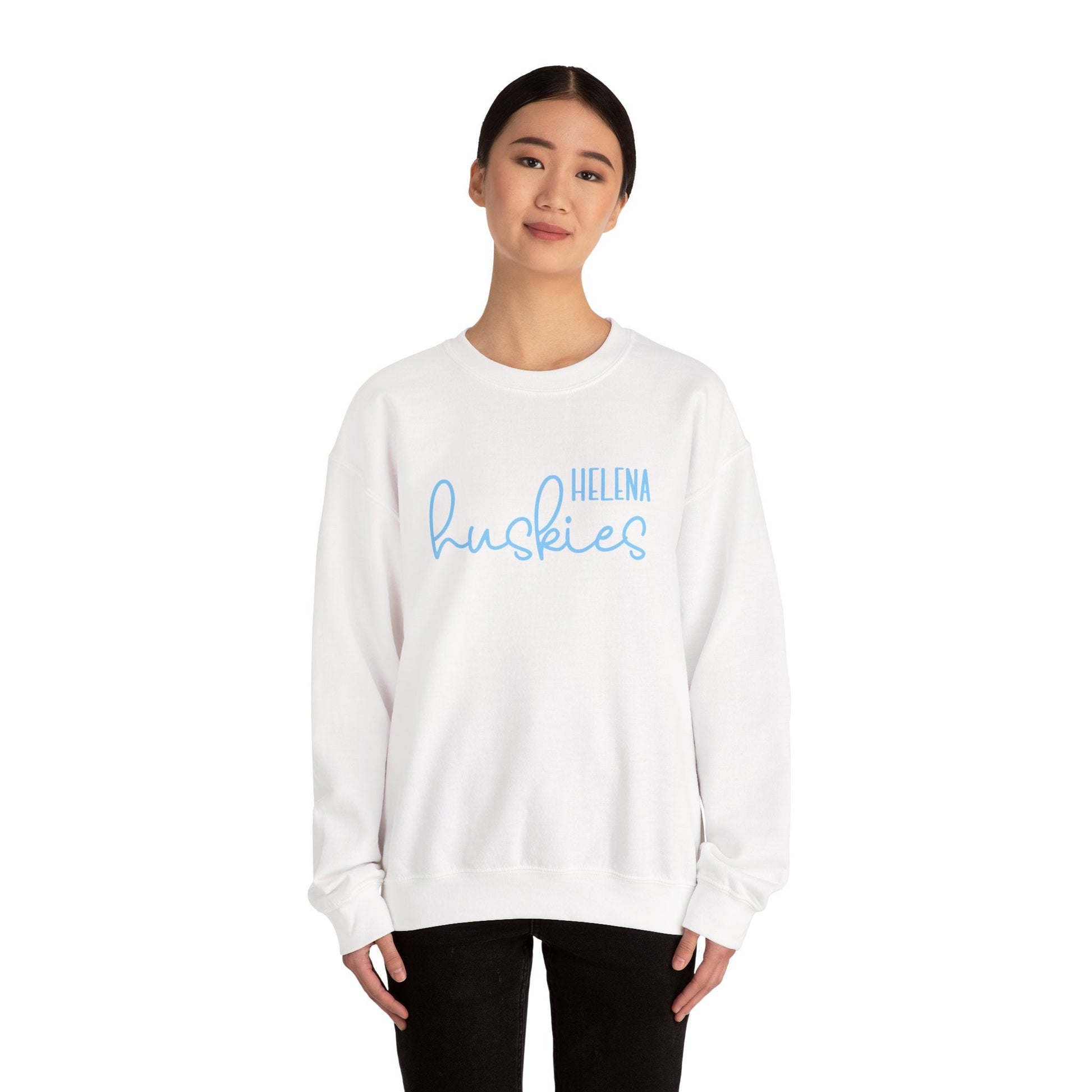Helena Huskies cursive Heavy Blend™ Crewneck Sweatshirt - joyful