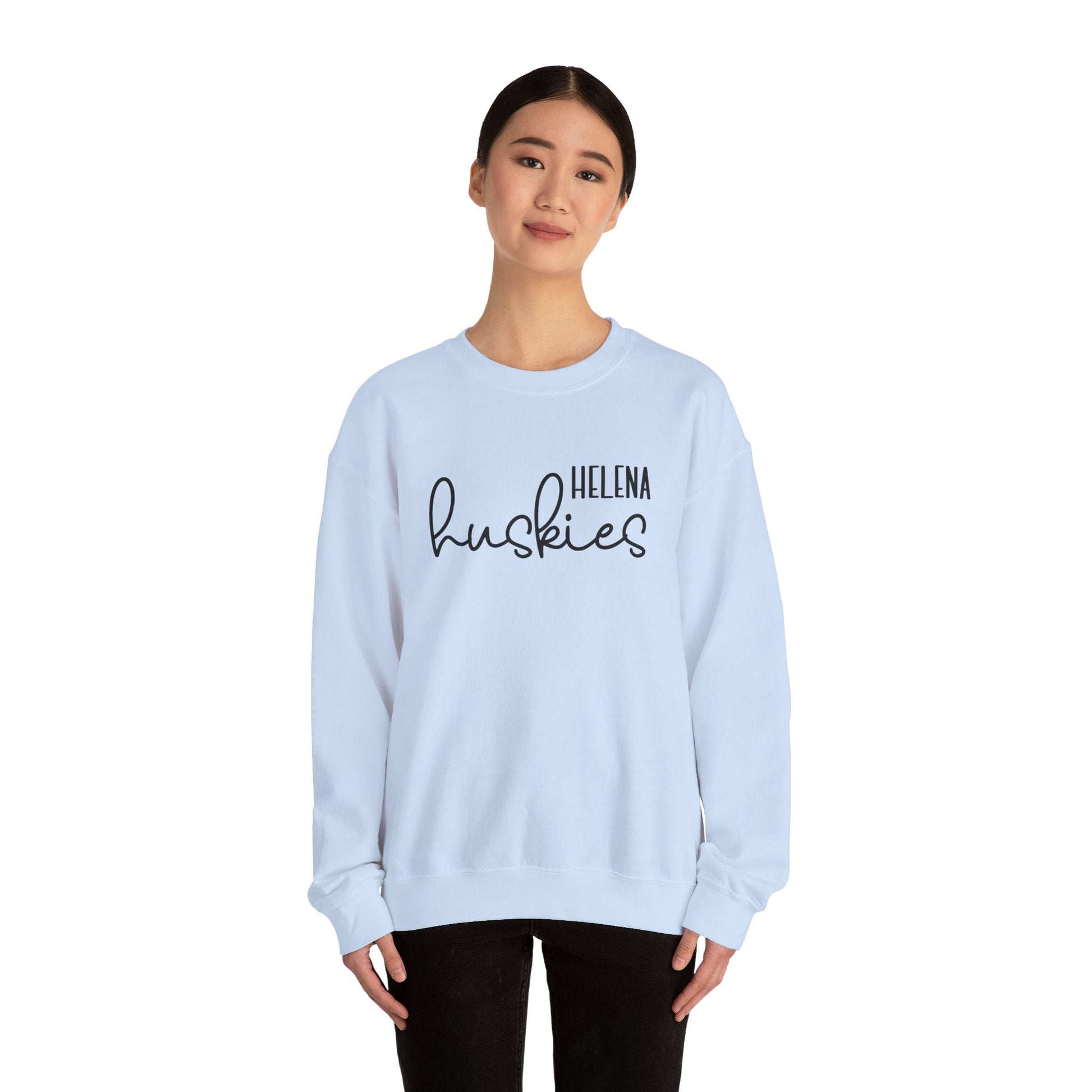 Helena Huskies cursive Heavy Blend™ Crewneck Sweatshirt - joyful