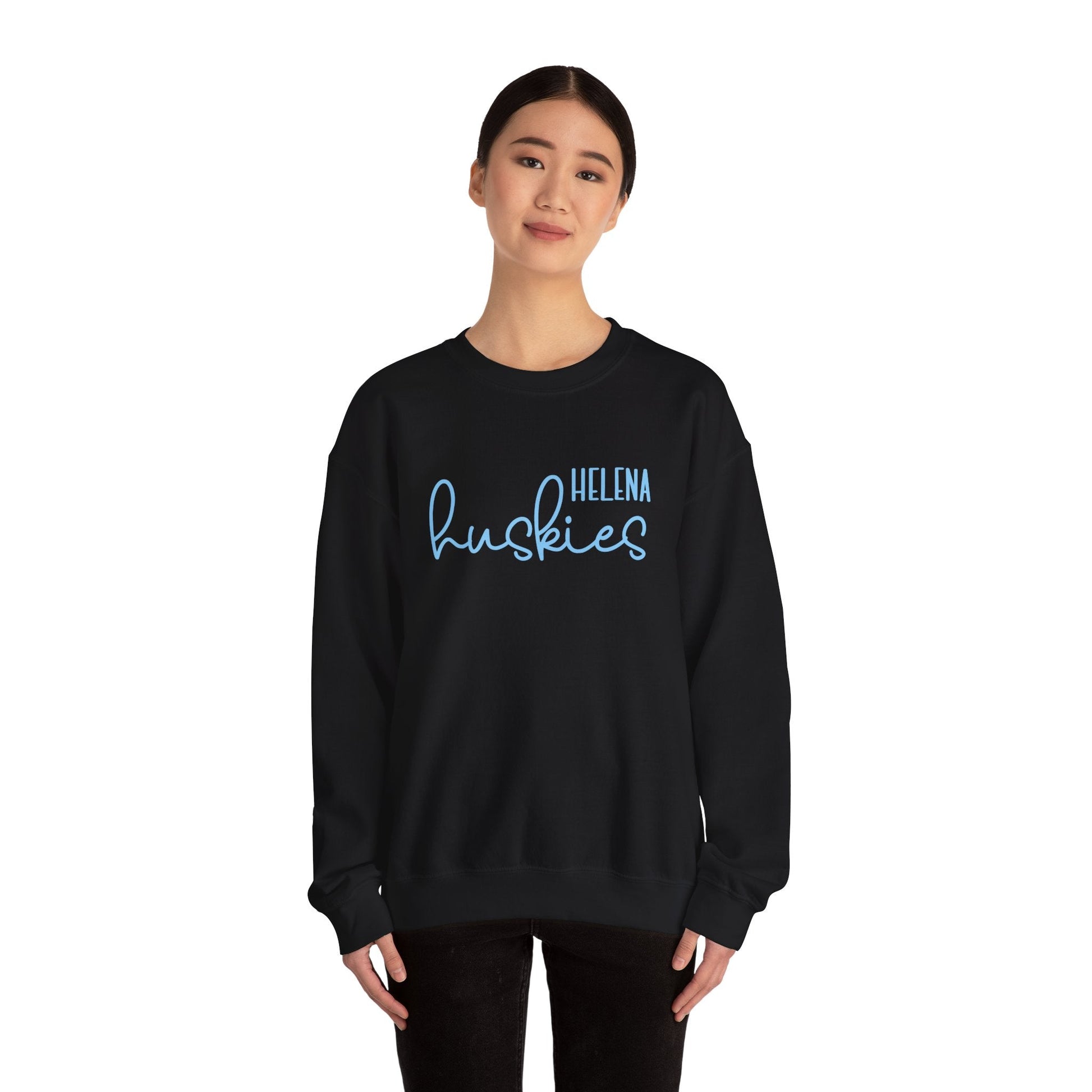 Helena Huskies cursive Heavy Blend™ Crewneck Sweatshirt - joyful