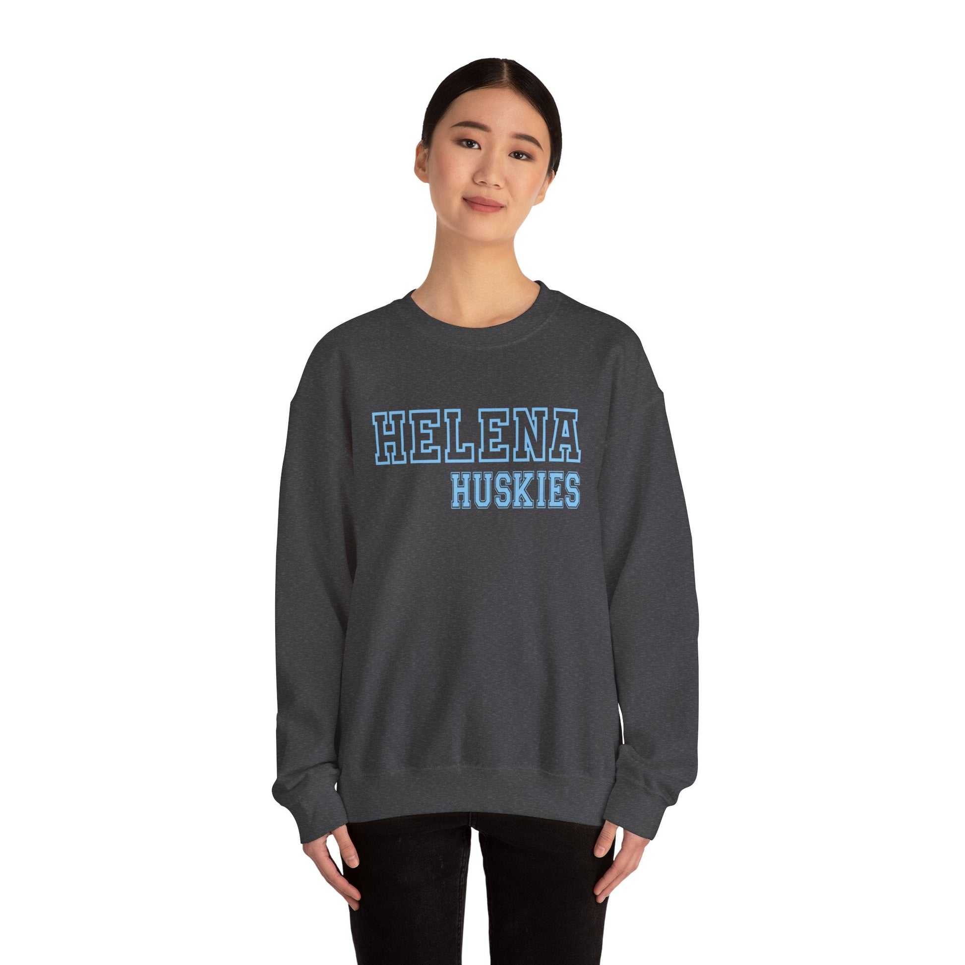 Helena Huskies cursive Heavy Blend™ Crewneck Sweatshirt - joyful