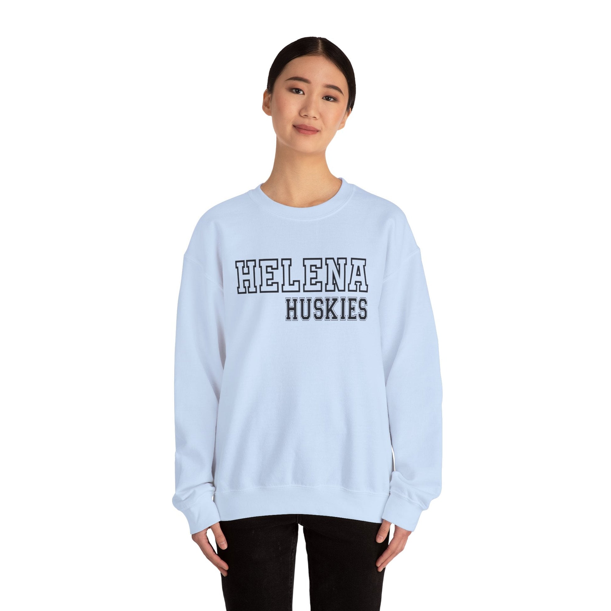 Helena Huskies cursive Heavy Blend™ Crewneck Sweatshirt - joyful