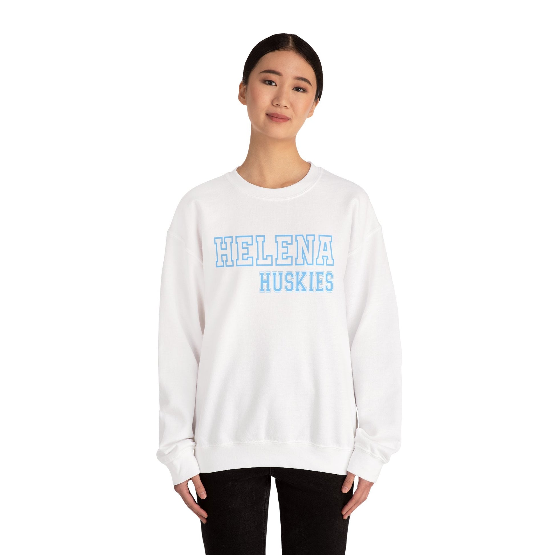 Helena Huskies cursive Heavy Blend™ Crewneck Sweatshirt - joyful