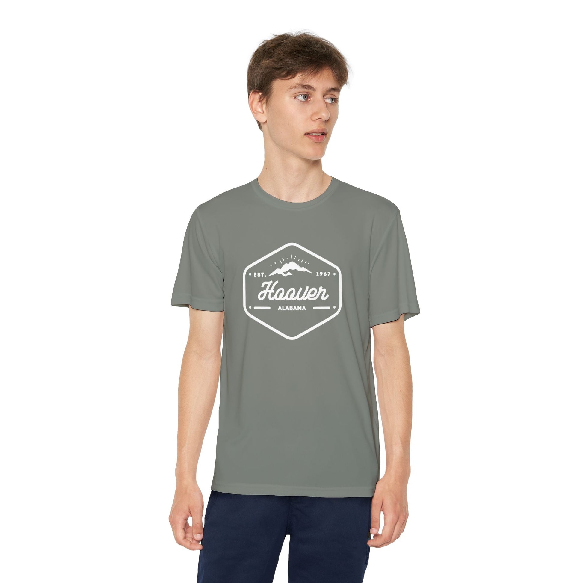 Hoover Badge - Youth Dri - fit Tshirt - joyful