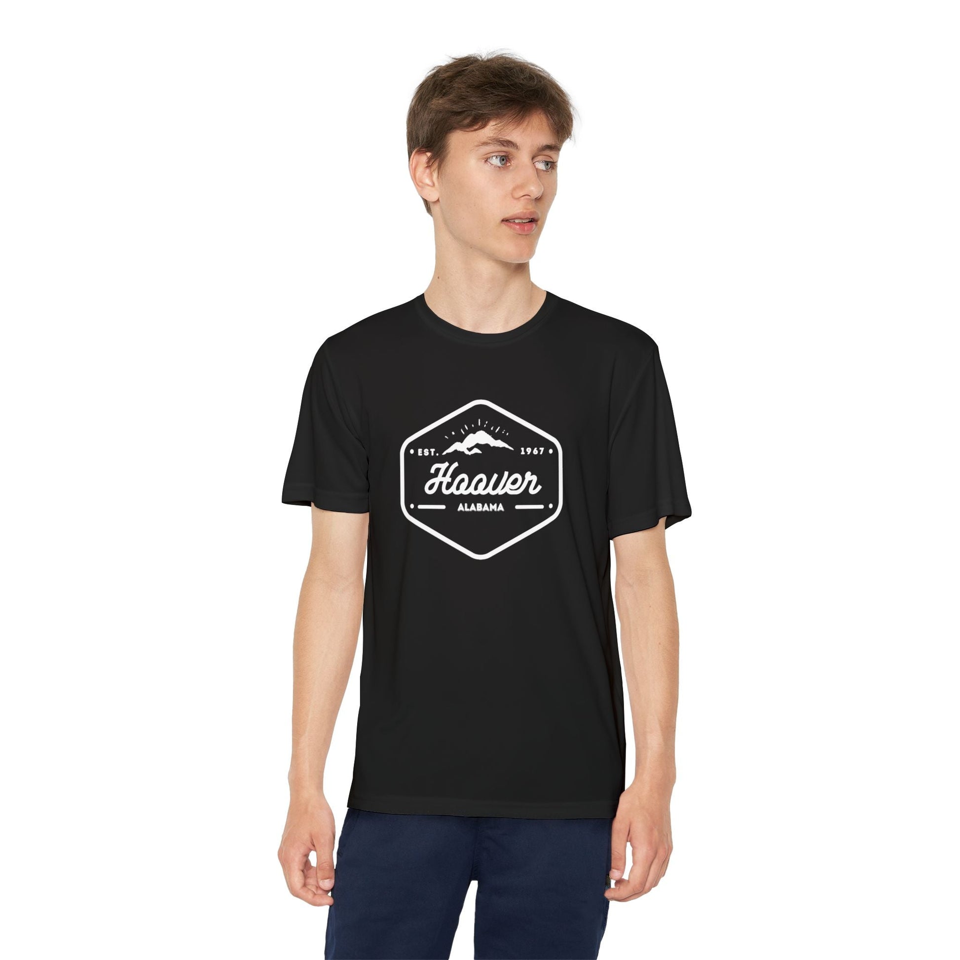 Hoover Badge - Youth Dri - fit Tshirt - joyful