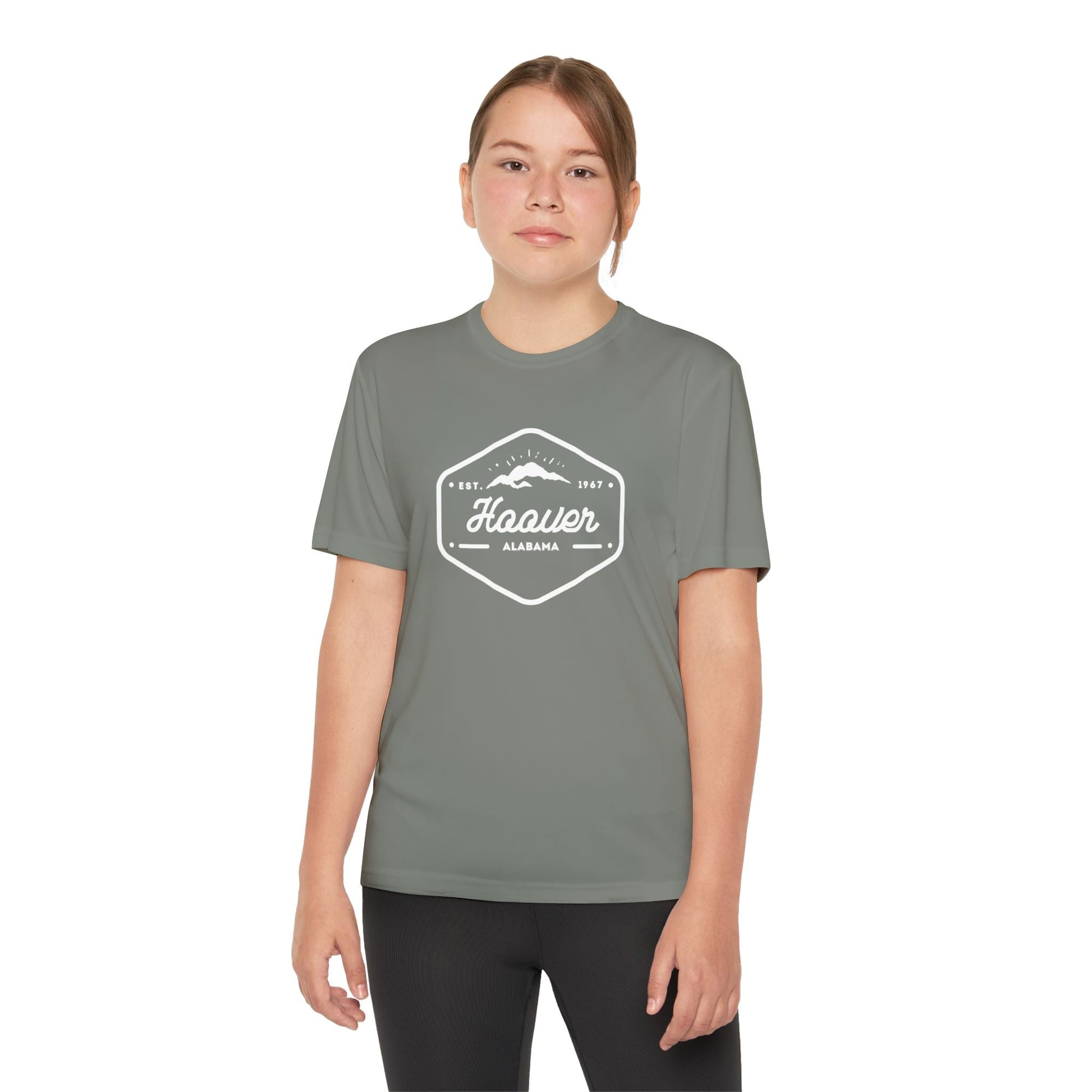 Hoover Badge - Youth Dri - fit Tshirt - joyful
