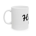 HOOVER BUCS - Black cursive - Ceramic Mug 11oz - joyful