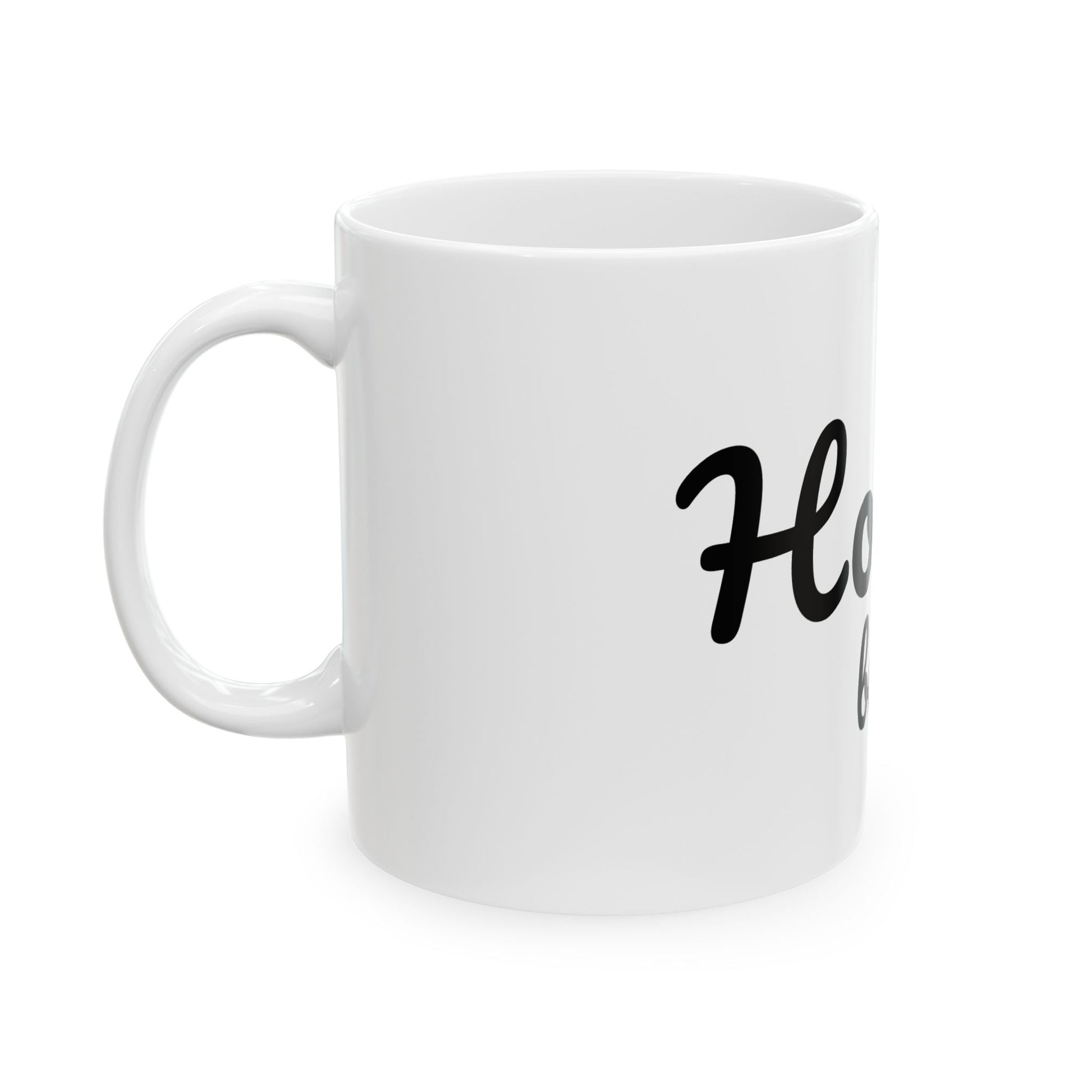 HOOVER BUCS - Black cursive - Ceramic Mug 11oz - joyful