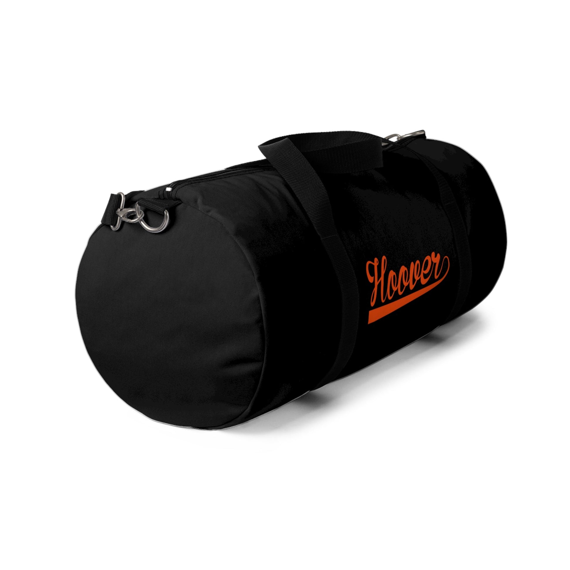 Hoover Cursive - Black Duffel Bag - joyful