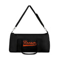 Hoover Cursive - Black Duffel Bag - joyful