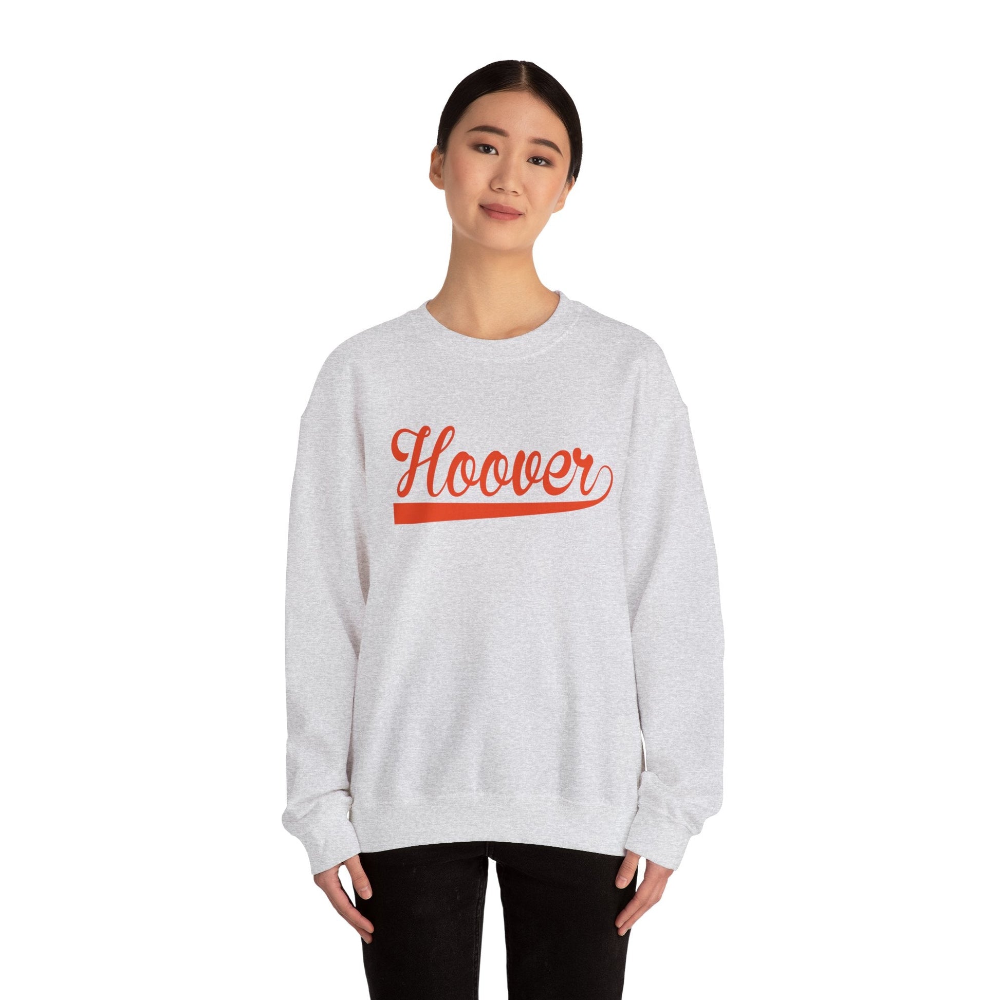 Hoover cursive Unisex Heavy Blend™ Crewneck Sweatshirt - joyful