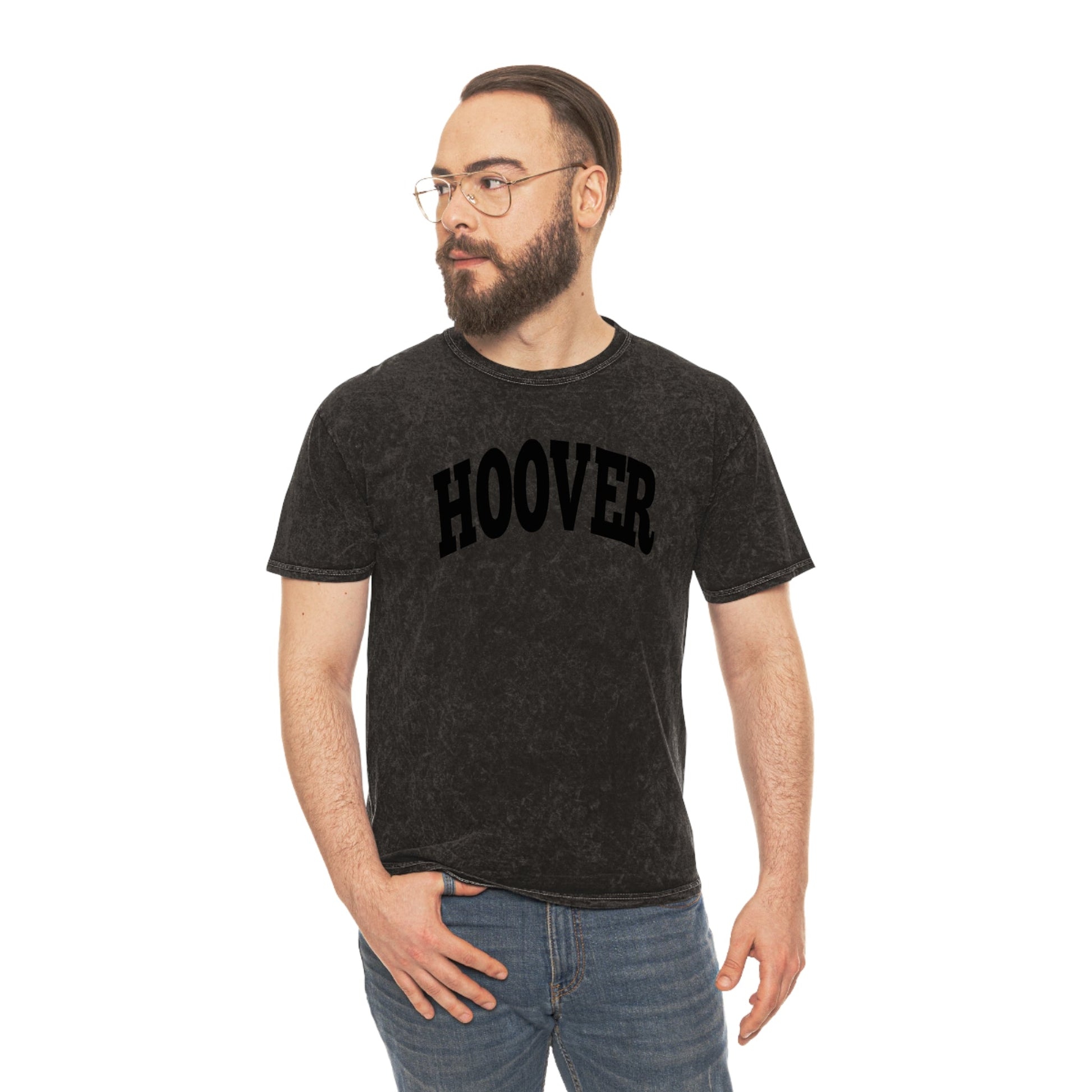 HOOVER Curved Unisex Mineral Wash T-Shirt - joyful