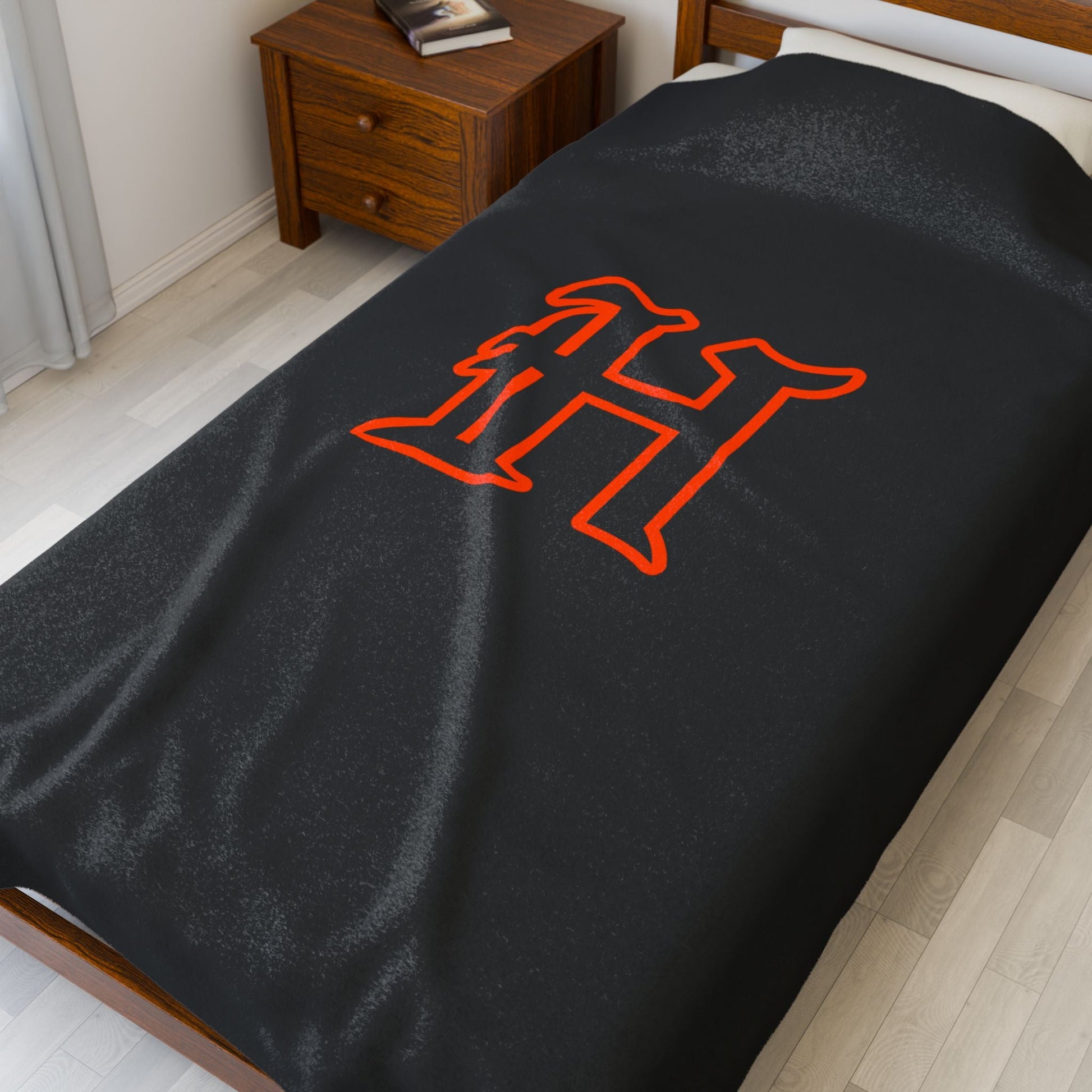 Hoover H Velveteen Plush Blanket - joyful