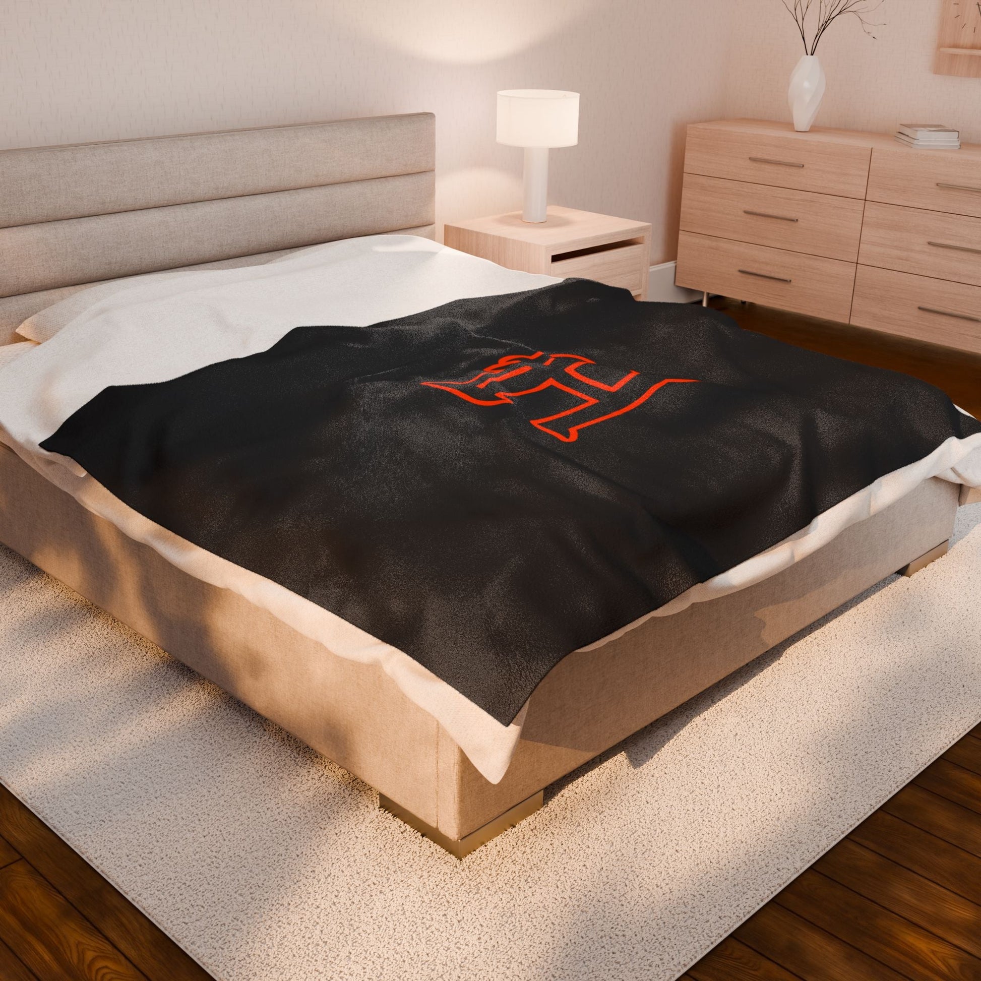 Hoover H Velveteen Plush Blanket - joyful