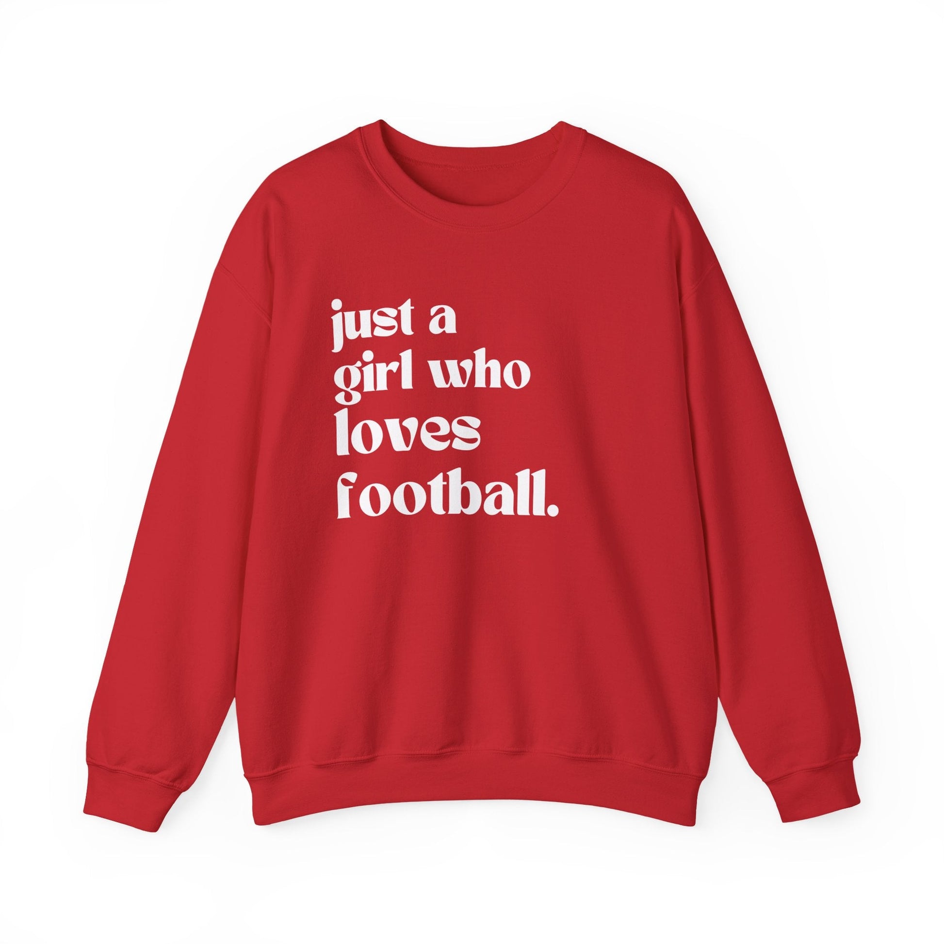 Just a Girl Who Loves Football Crewneck Sweatshirt - joyful