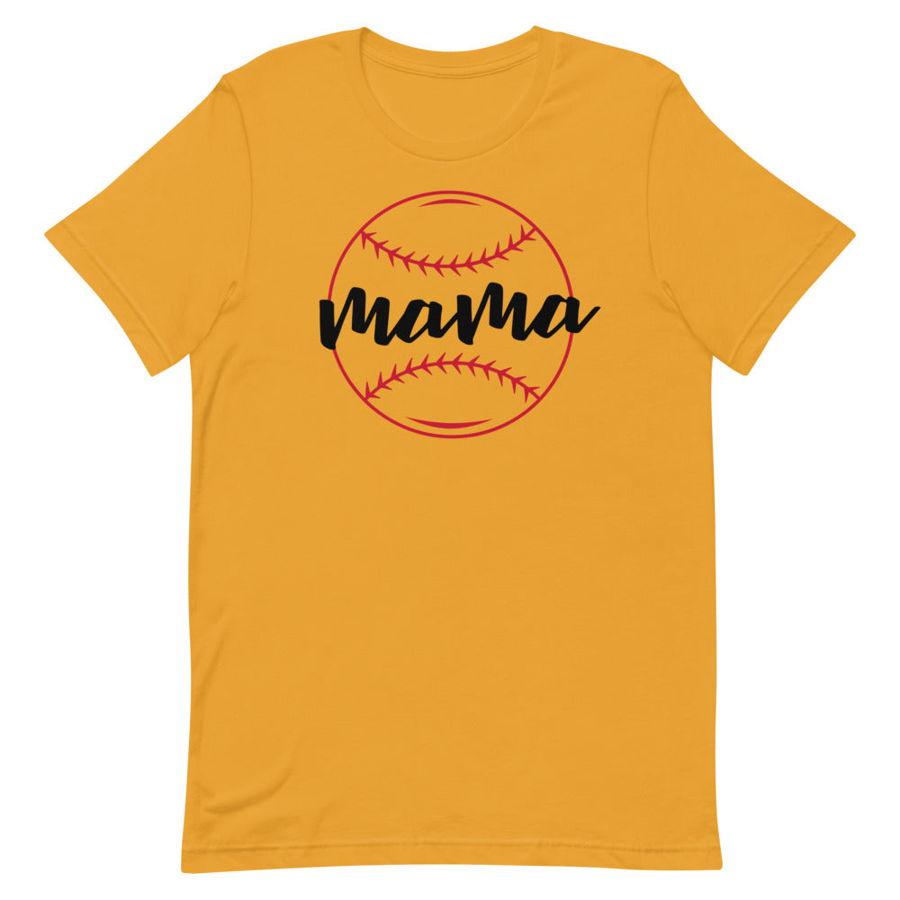 Red Baseball Mama Short-Sleeve Unisex T-Shirt.