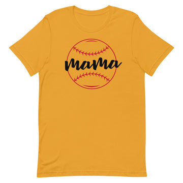 Red Baseball Mama Short-Sleeve Unisex T-Shirt.