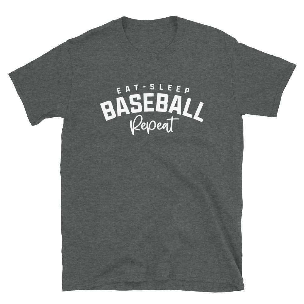 Eat. Sleep. Baseball. Repeat. Short-Sleeve Unisex T-Shirt.