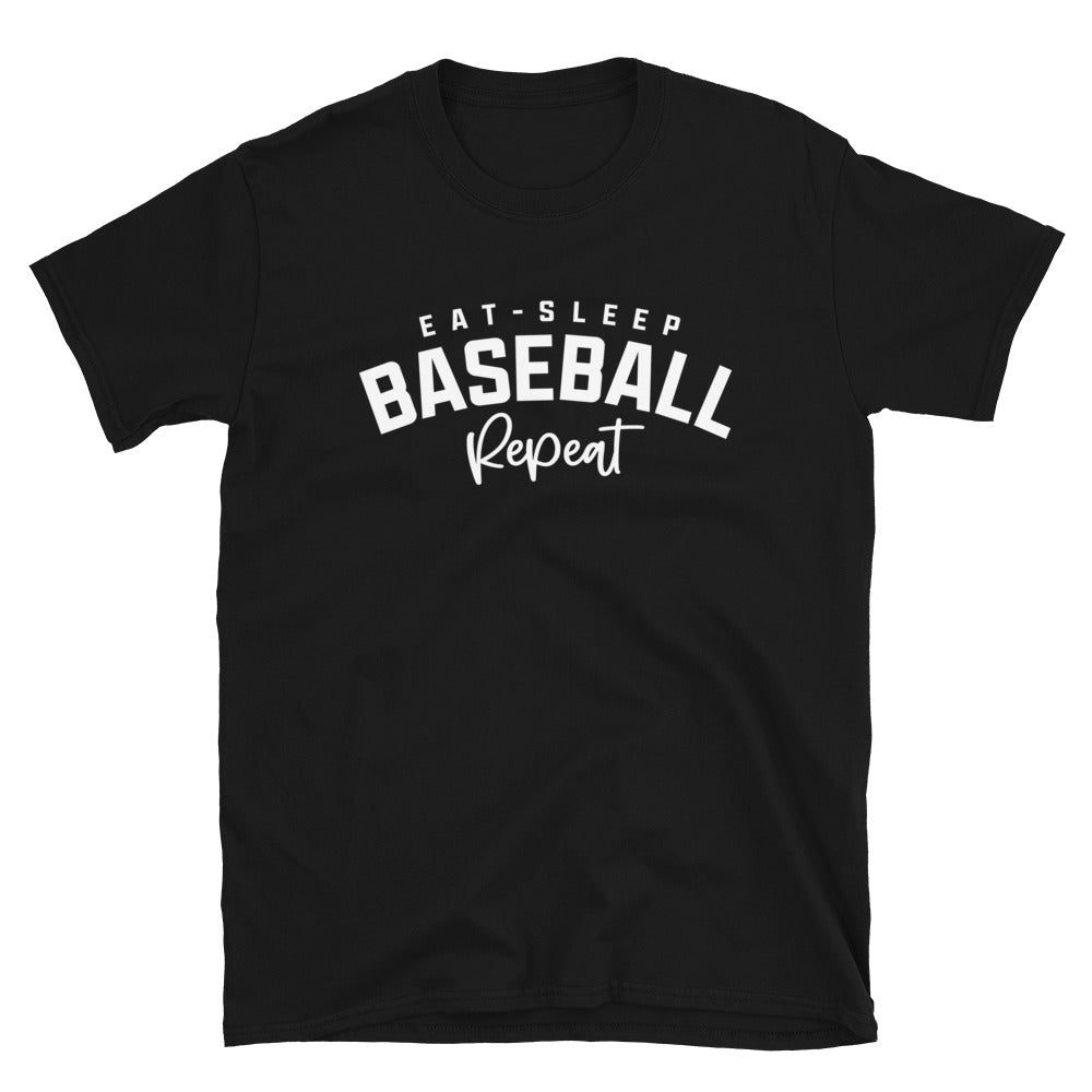 Eat. Sleep. Baseball. Repeat. Short-Sleeve Unisex T-Shirt.