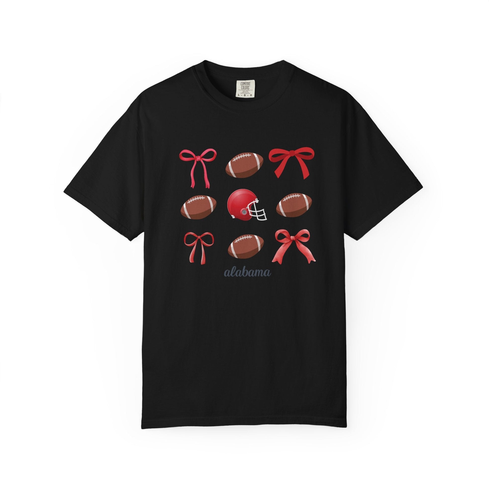 Alabama - Balls & Bows Comfort Colors T-shirt - joyful