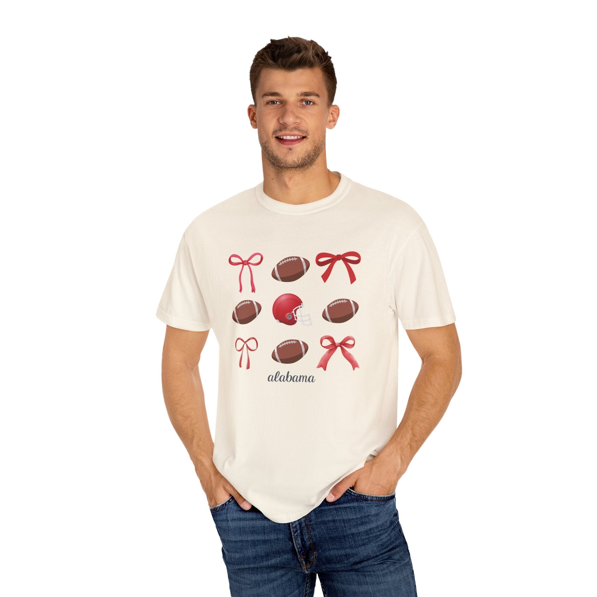 Alabama - Balls & Bows Comfort Colors T-shirt - joyful