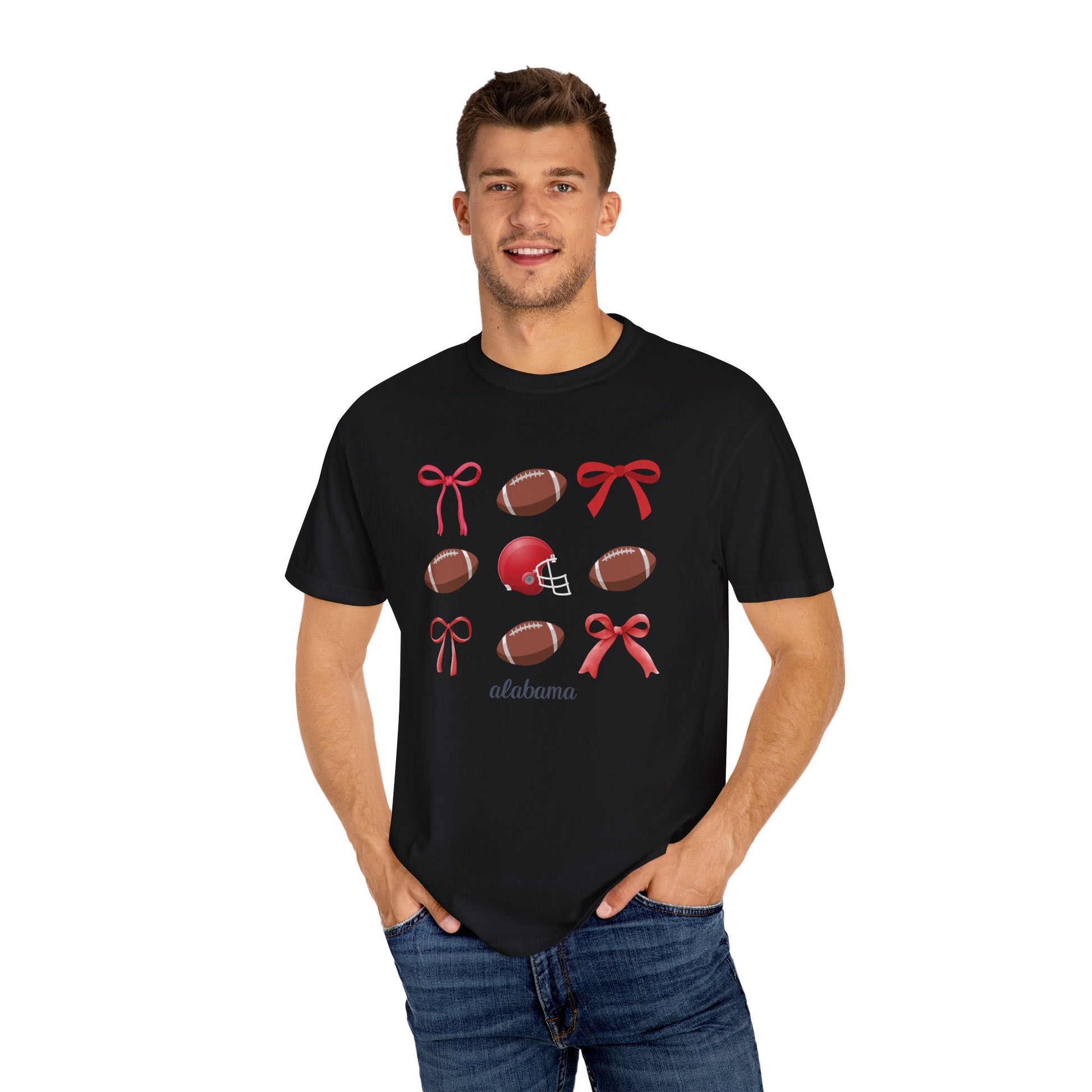 Alabama - Balls & Bows Comfort Colors T-shirt - joyful