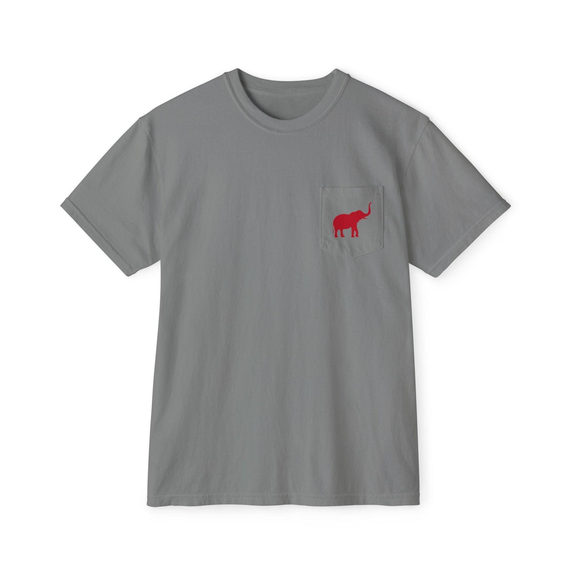 Alabama Elephant Eighteen Unisex Garment - Dyed Pocket T-Shirt - joyful