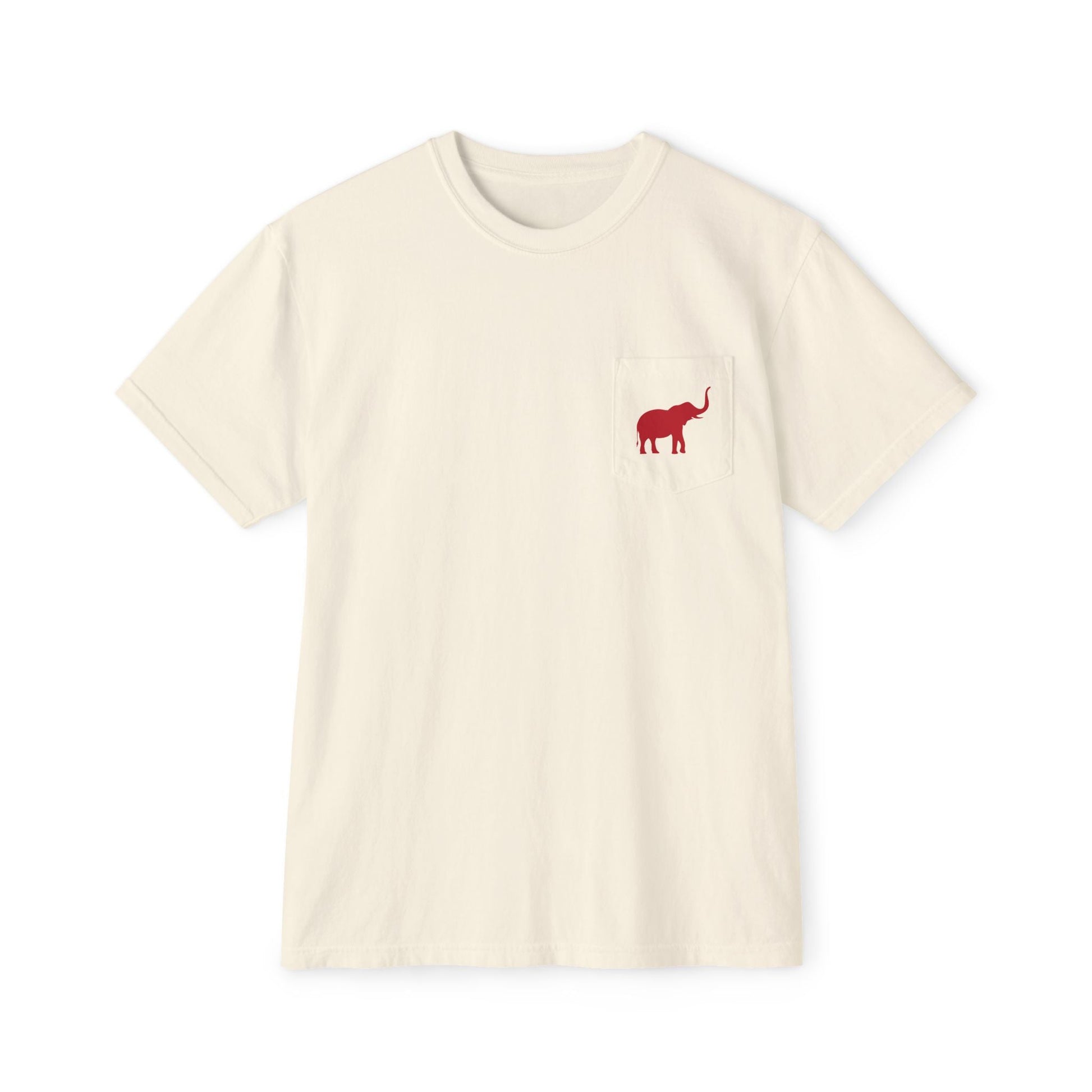 Alabama Elephant Eighteen Unisex Garment - Dyed Pocket T-Shirt - joyful