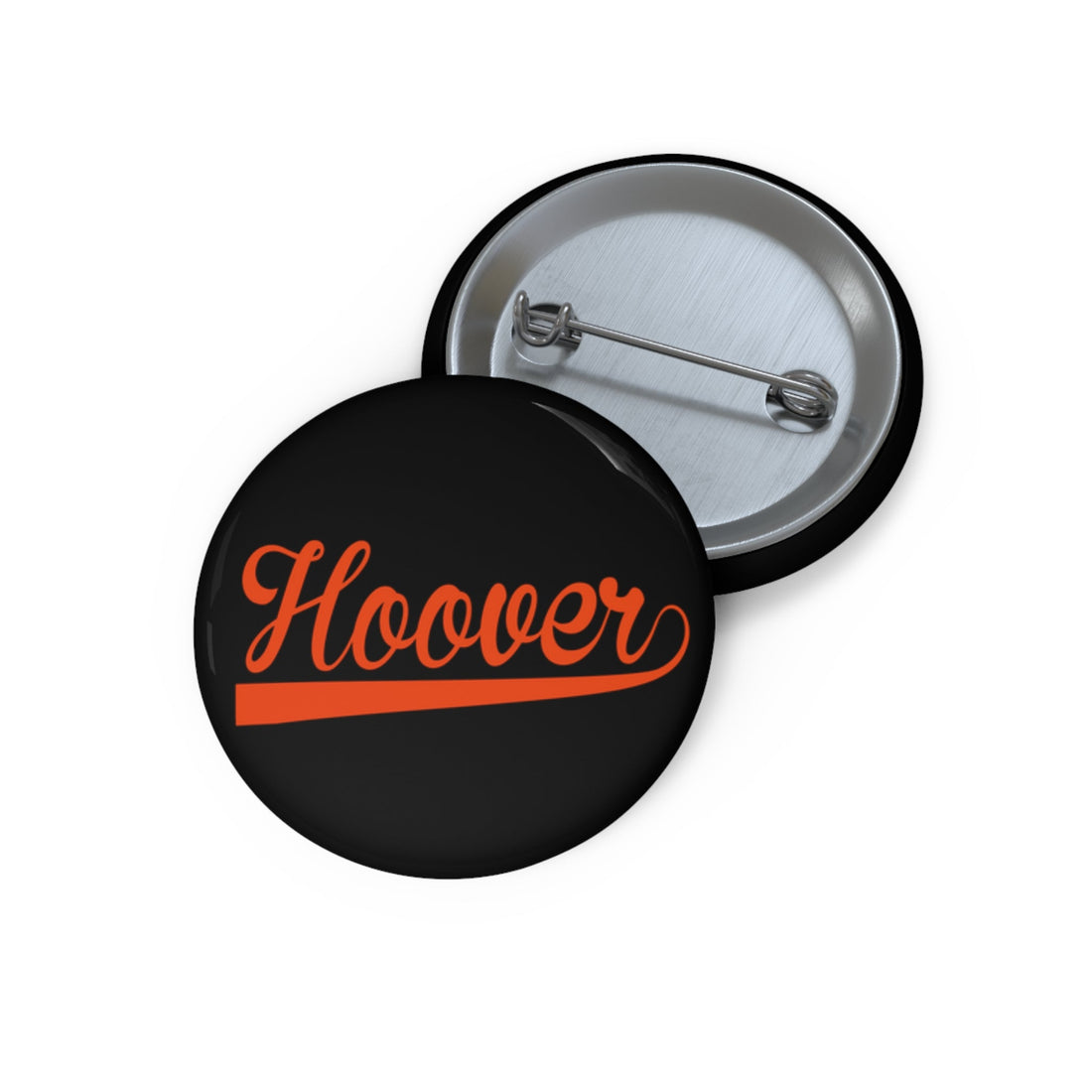 Black Hoover Cursive - Custom Pin Buttons - joyful