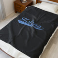 Helena Cursive Velveteen Plush Blanket - joyful