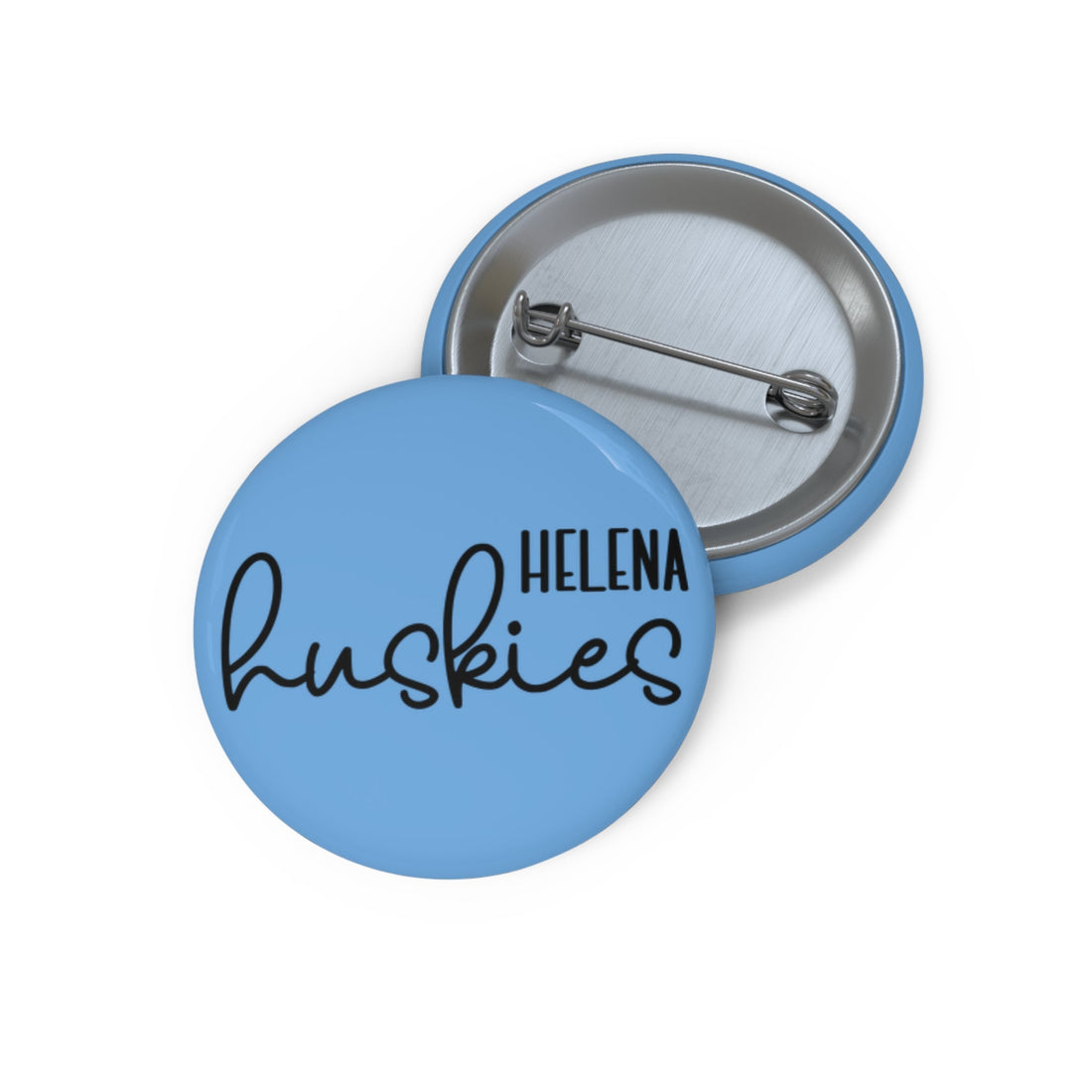 Helena Huskies - cursive Custom Pin Buttons - joyful