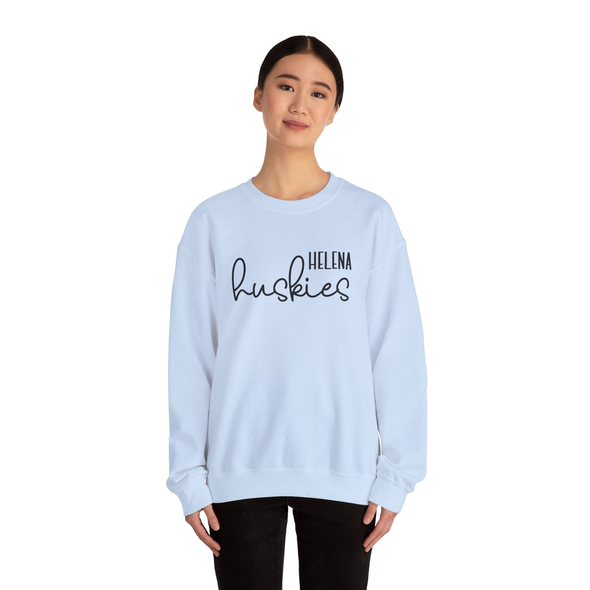 Helena Huskies cursive Heavy Blend™ Crewneck Sweatshirt | Joyful