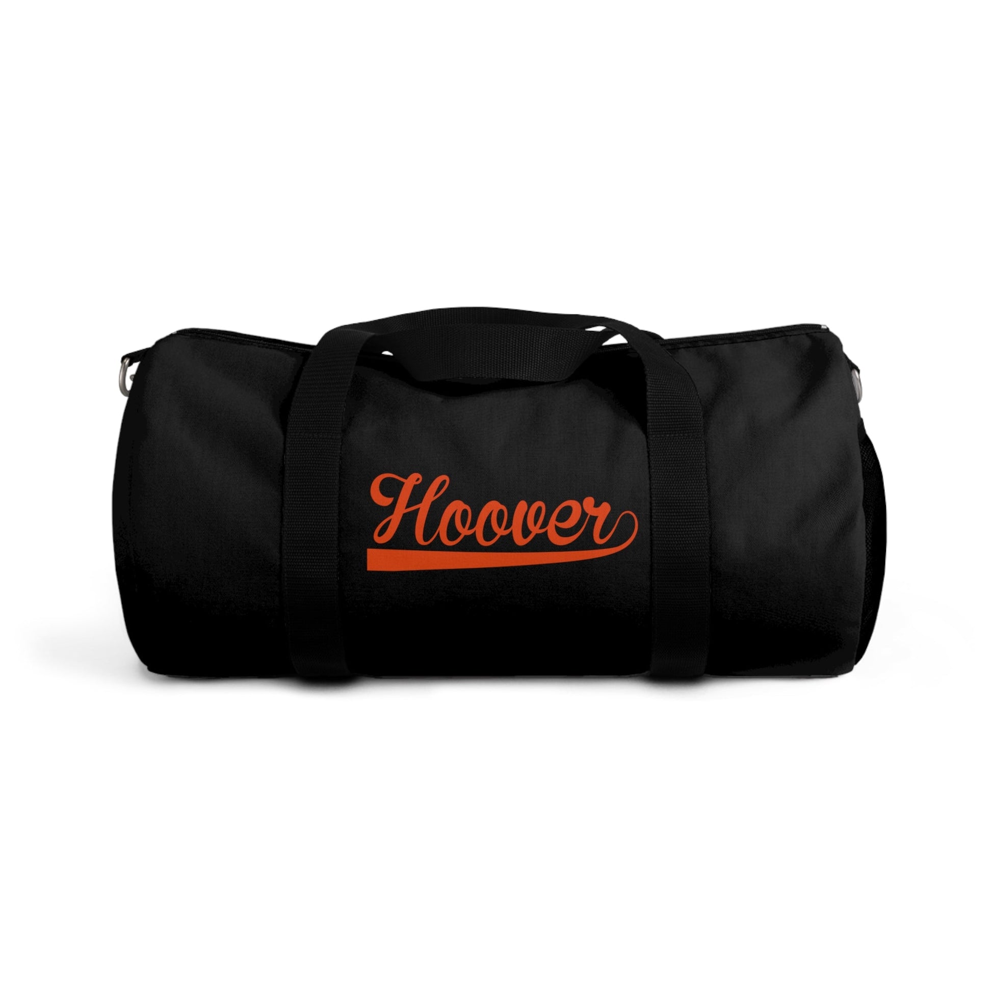 Hoover Cursive - Black Duffel Bag - joyful