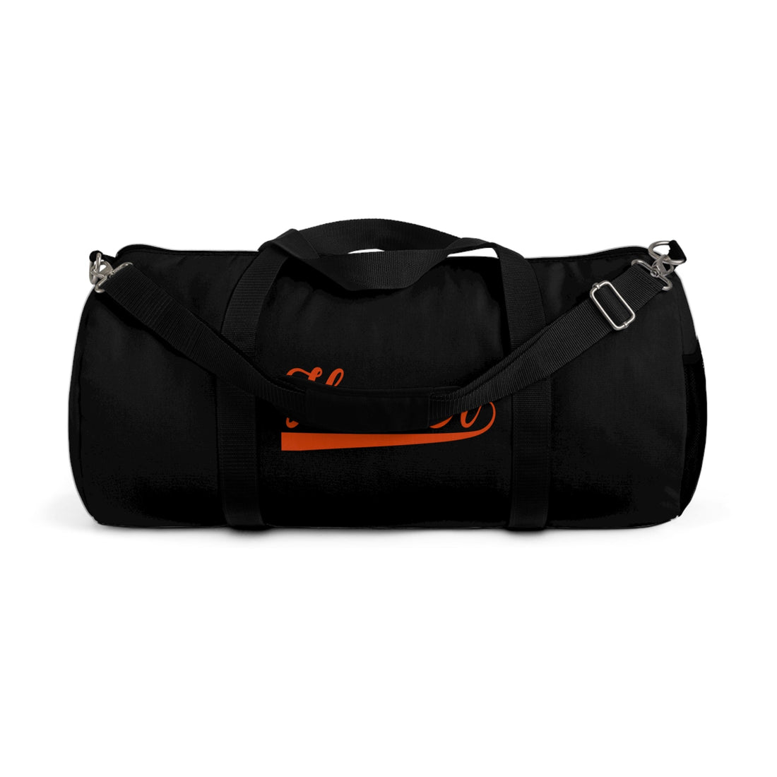 Hoover Cursive - Black Duffel Bag - joyful