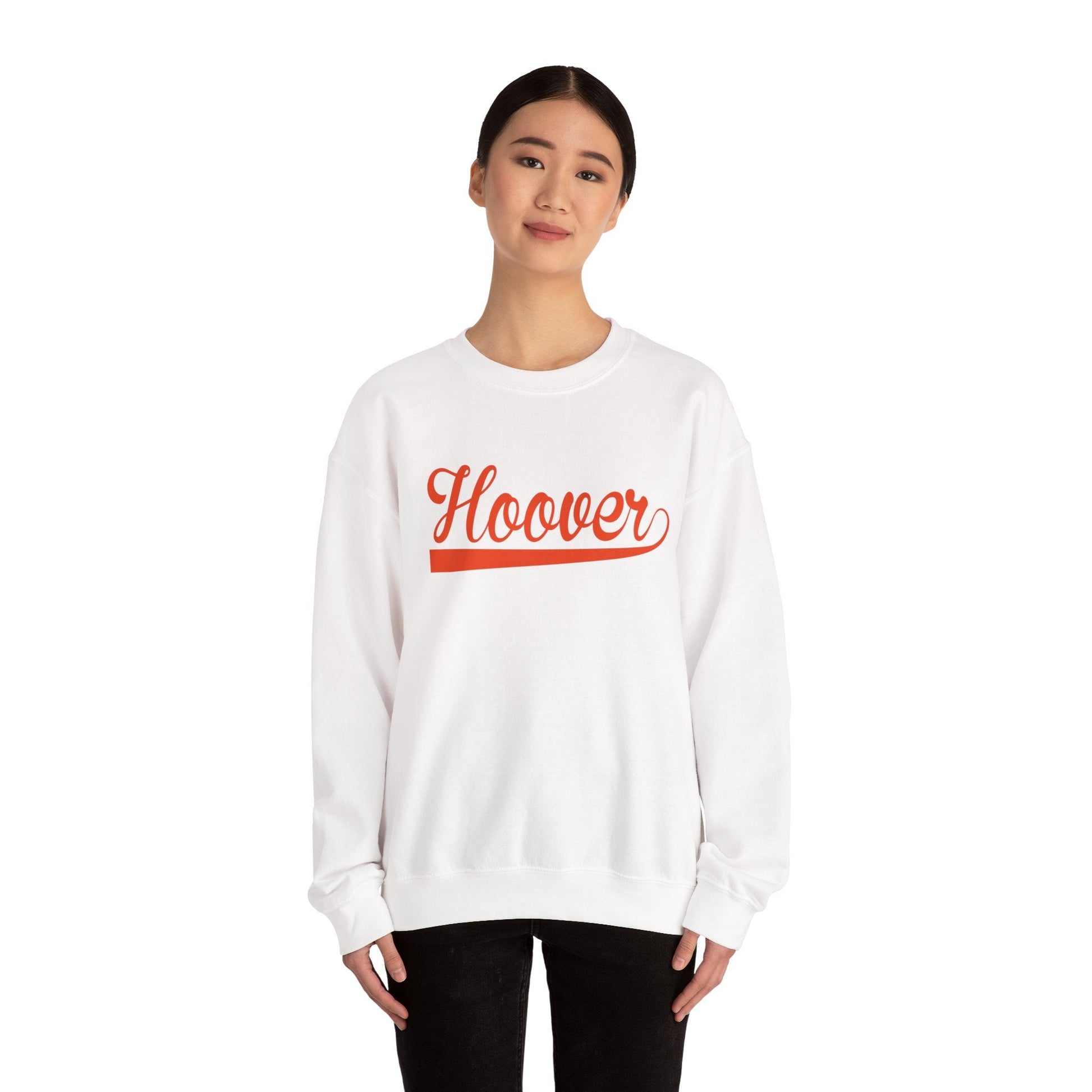 Hoover cursive Unisex Heavy Blend™ Crewneck Sweatshirt - joyful