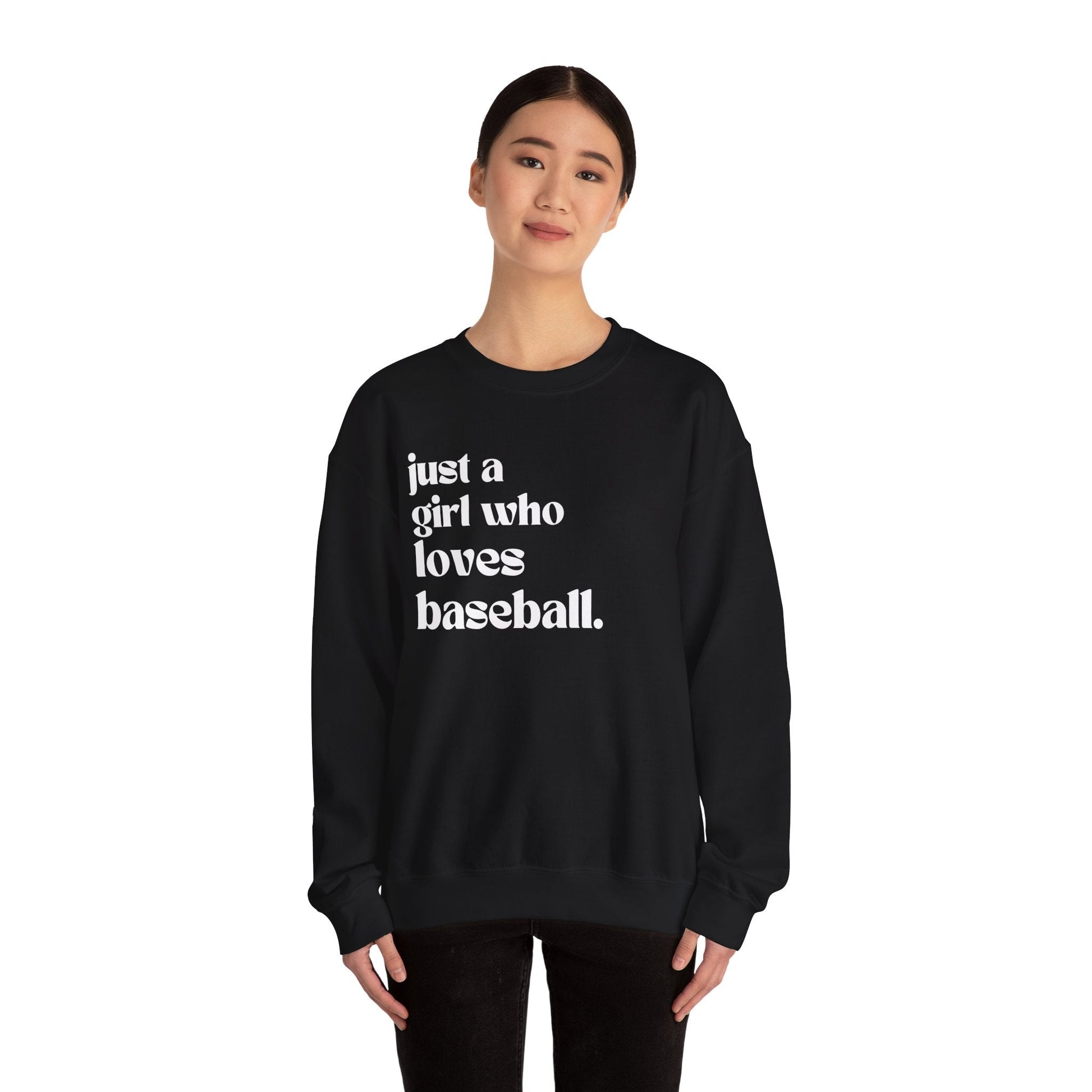 Just a Girl Who Love Baseball Crewneck Sweatshirt - joyful