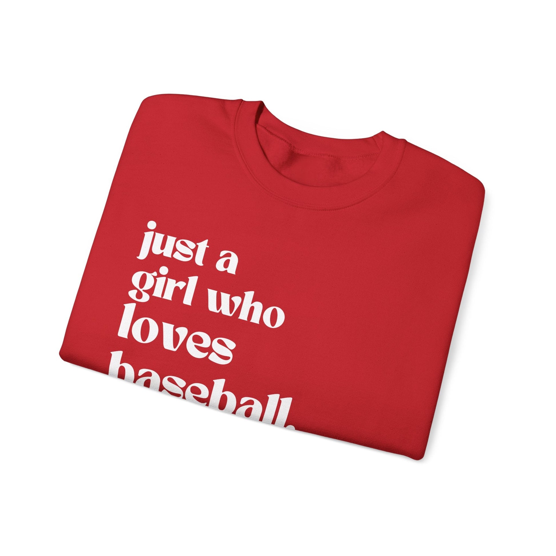 Just a Girl Who Love Baseball Crewneck Sweatshirt - joyful