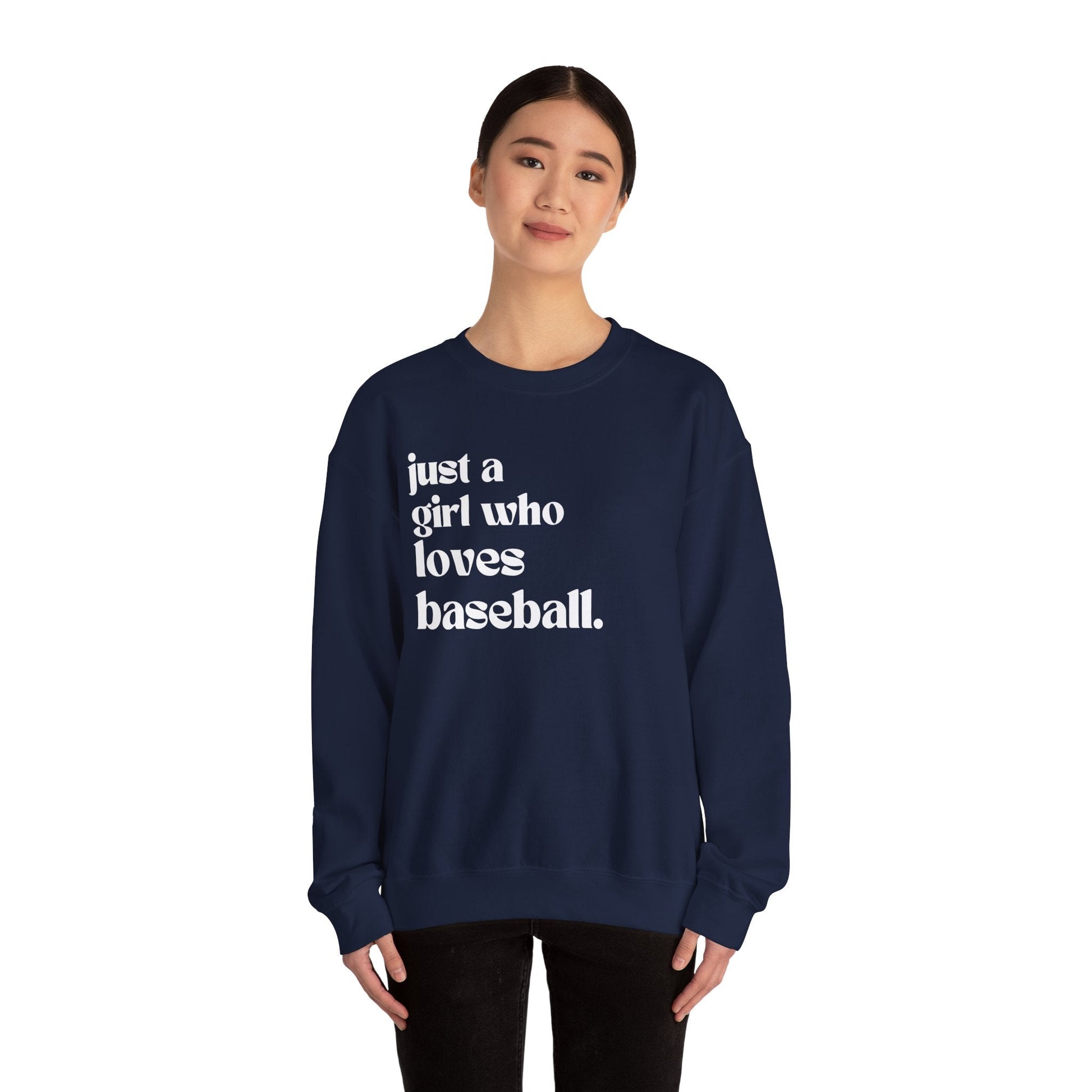 Just a Girl Who Love Baseball Crewneck Sweatshirt - joyful