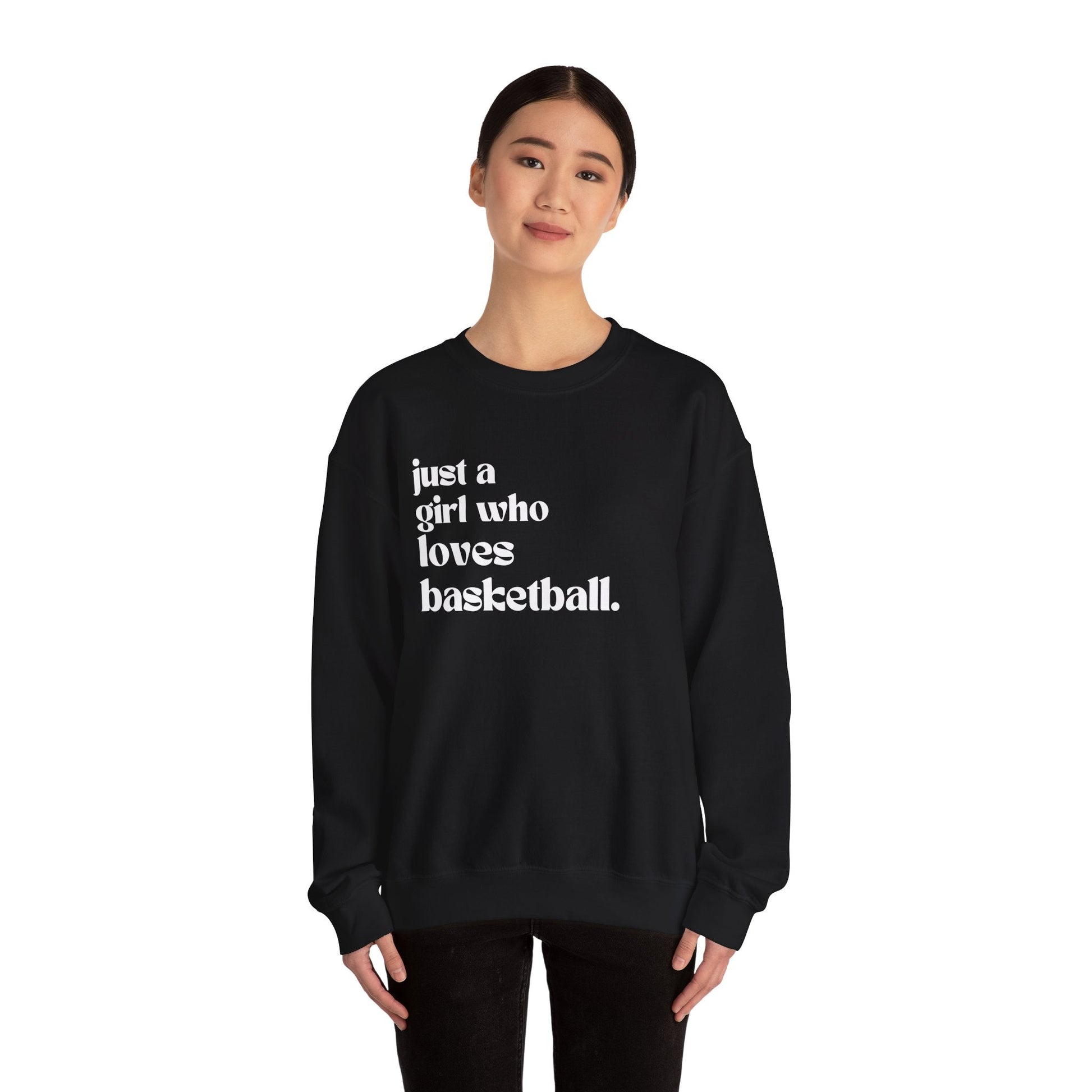 Just a Girl Who Love Basketball Crewneck Sweatshirt - joyful