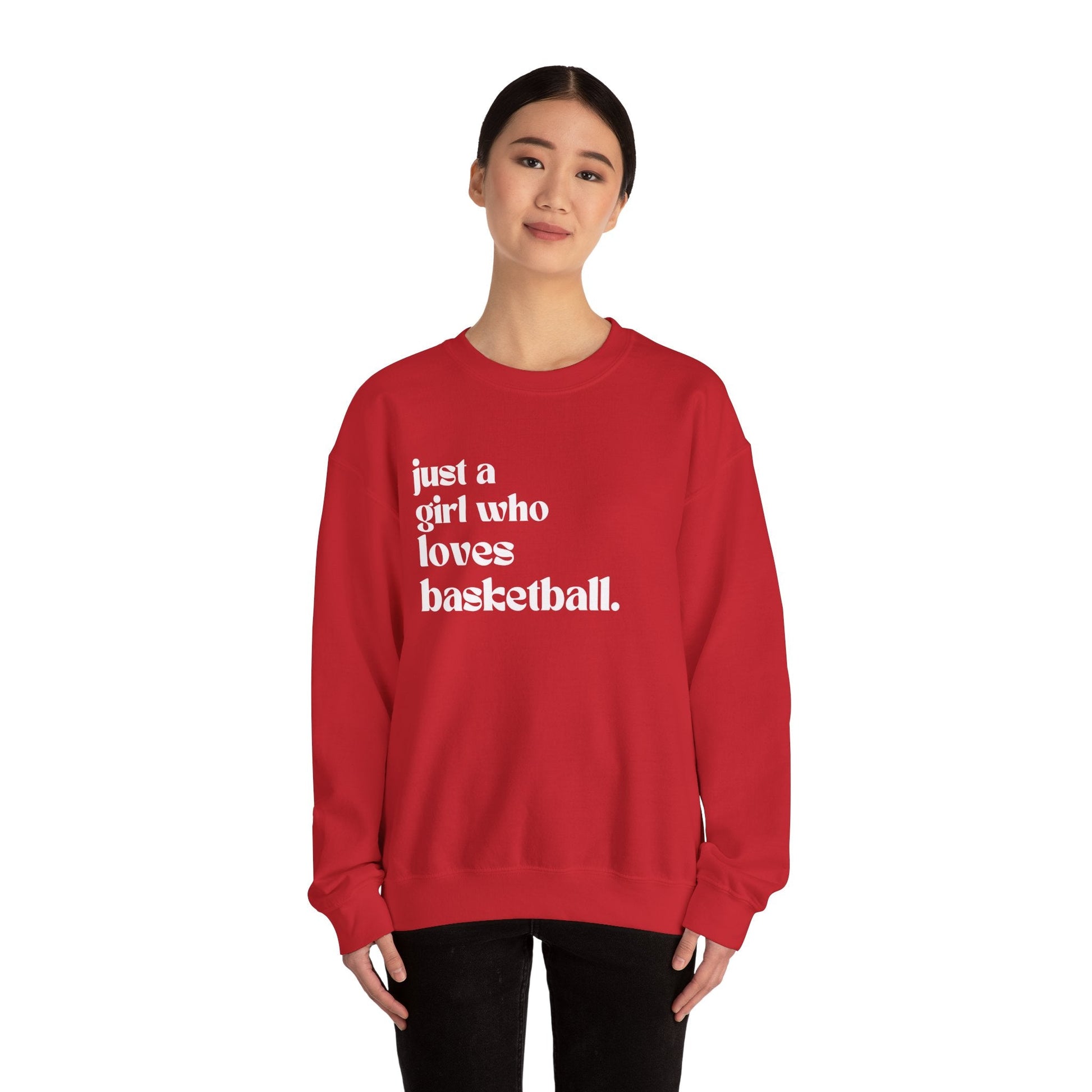 Just a Girl Who Love Basketball Crewneck Sweatshirt - joyful