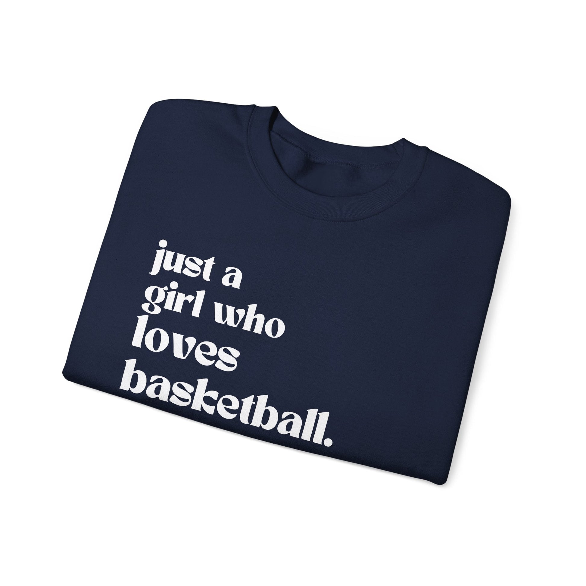 Just a Girl Who Love Basketball Crewneck Sweatshirt - joyful