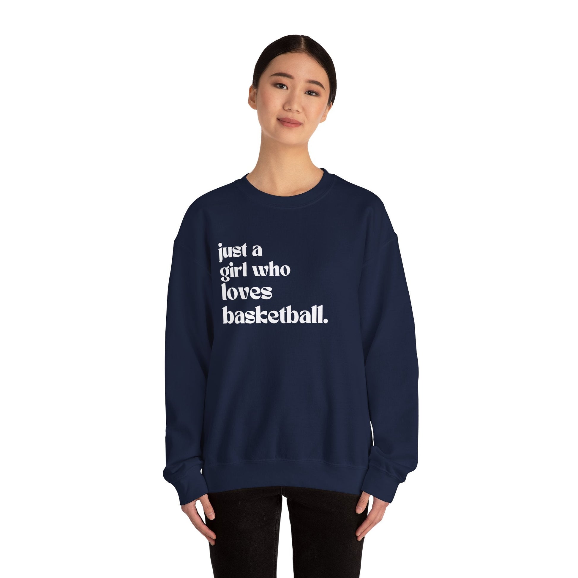 Just a Girl Who Love Basketball Crewneck Sweatshirt - joyful