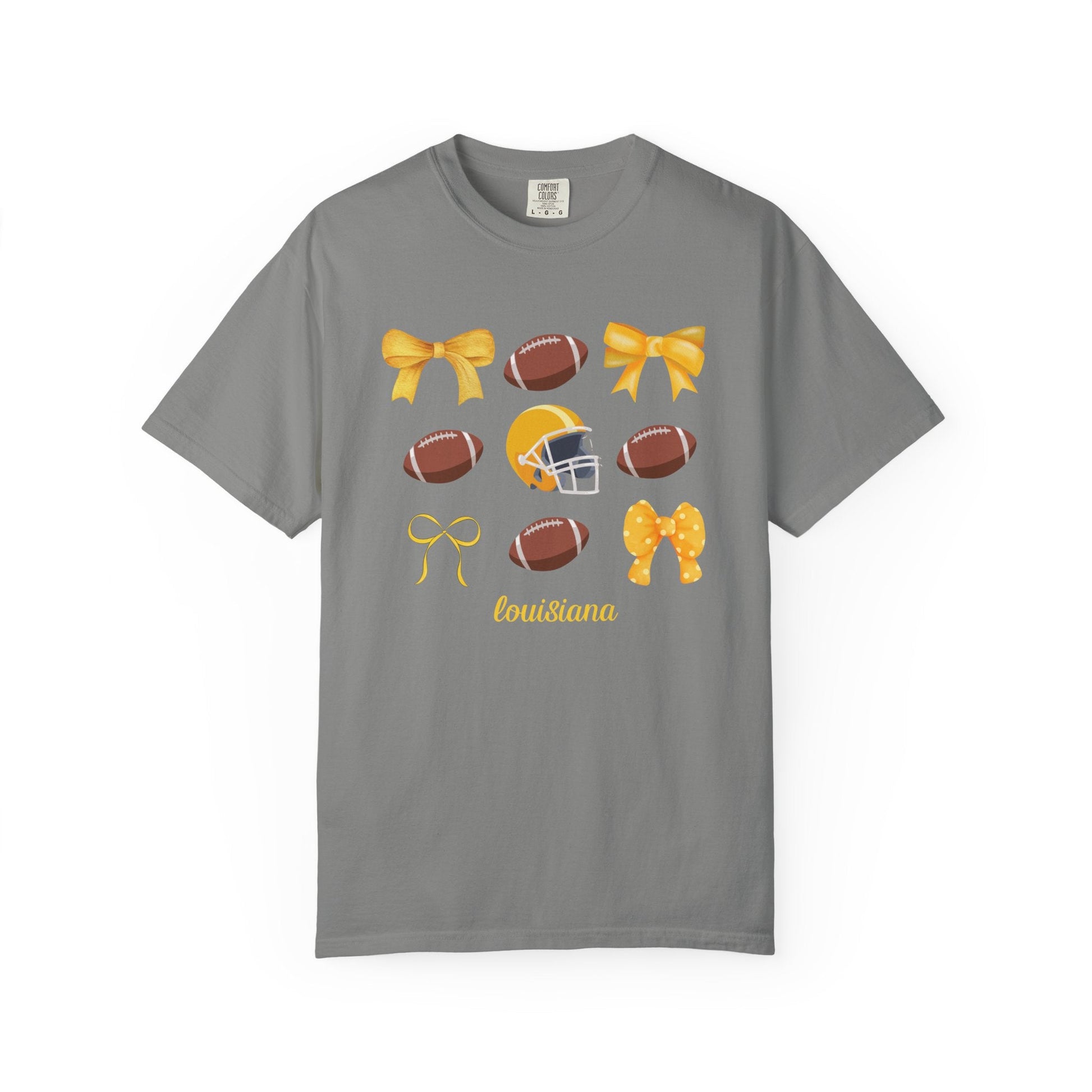 Louisiana - Balls & Bows Comfort Colors T-shirt - joyful