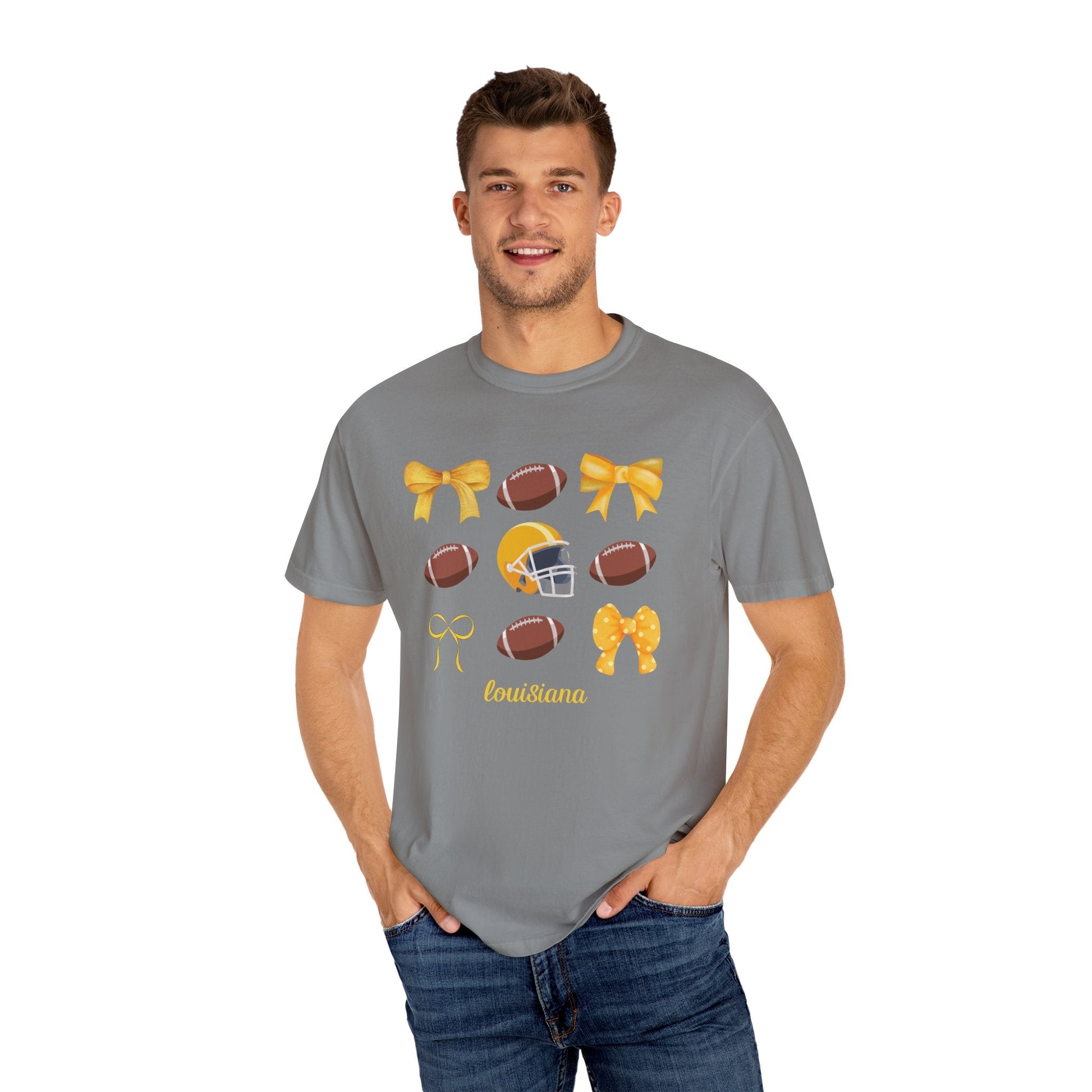 Louisiana - Balls & Bows Comfort Colors T-shirt - joyful