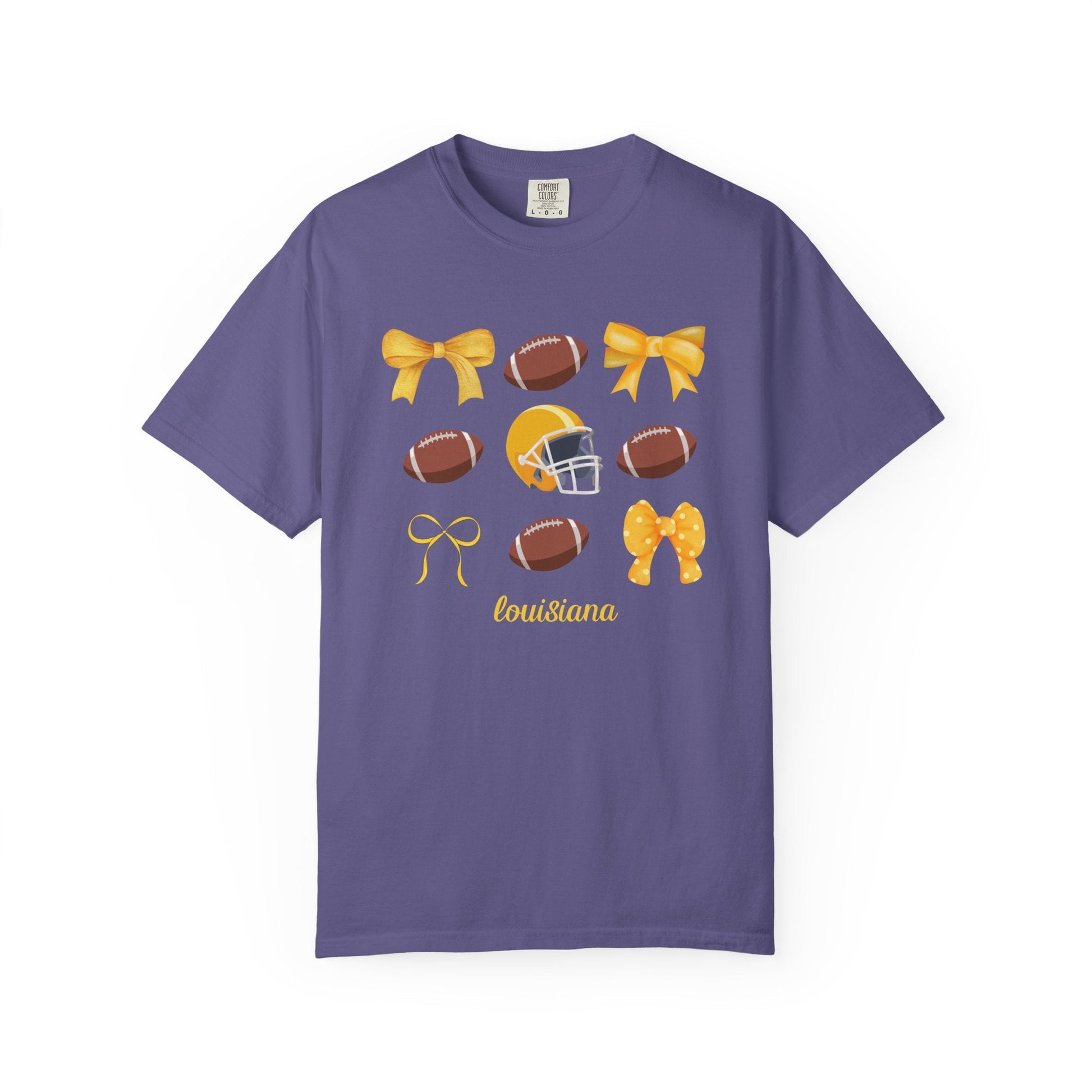 Louisiana - Balls & Bows Comfort Colors T-shirt - joyful