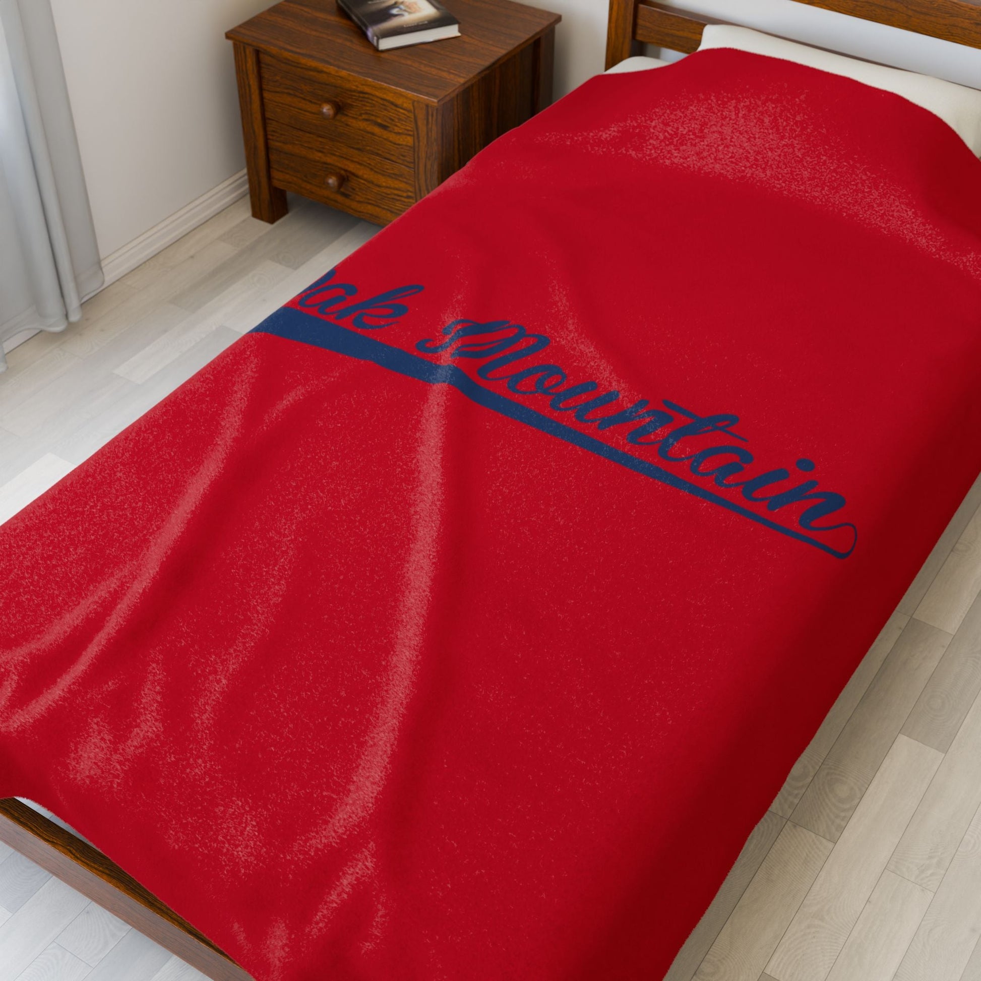 Oak Mountain Velveteen Plush Blanket - joyful
