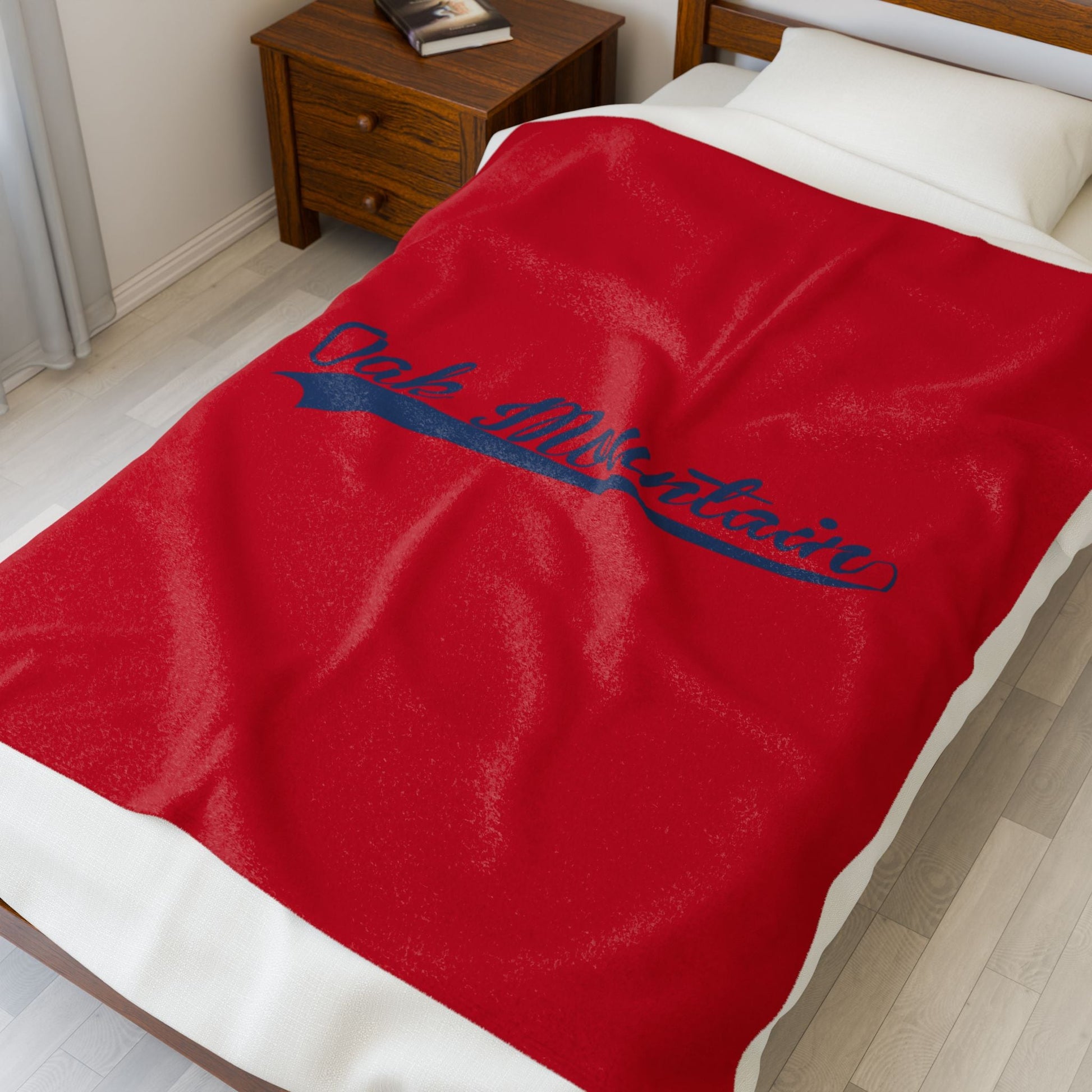 Oak Mountain Velveteen Plush Blanket - joyful