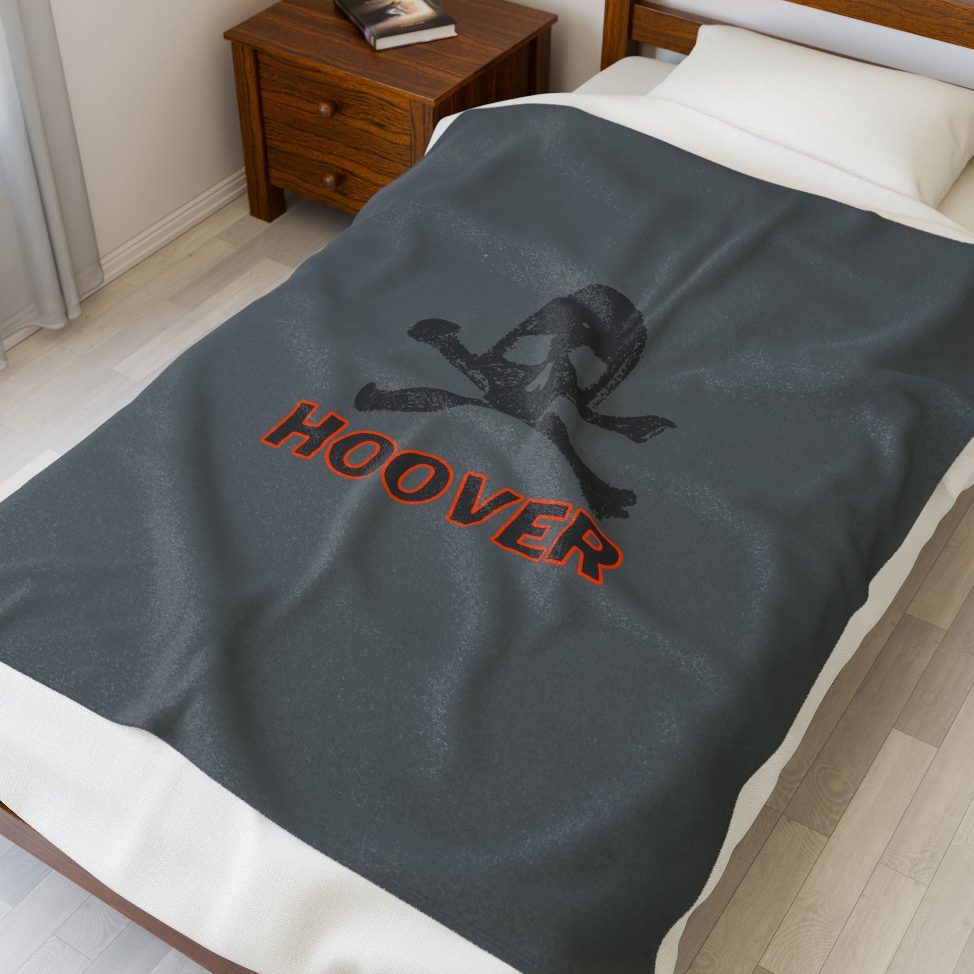 Skull/Crossbones Hoover Velveteen Plush Blanket - joyful
