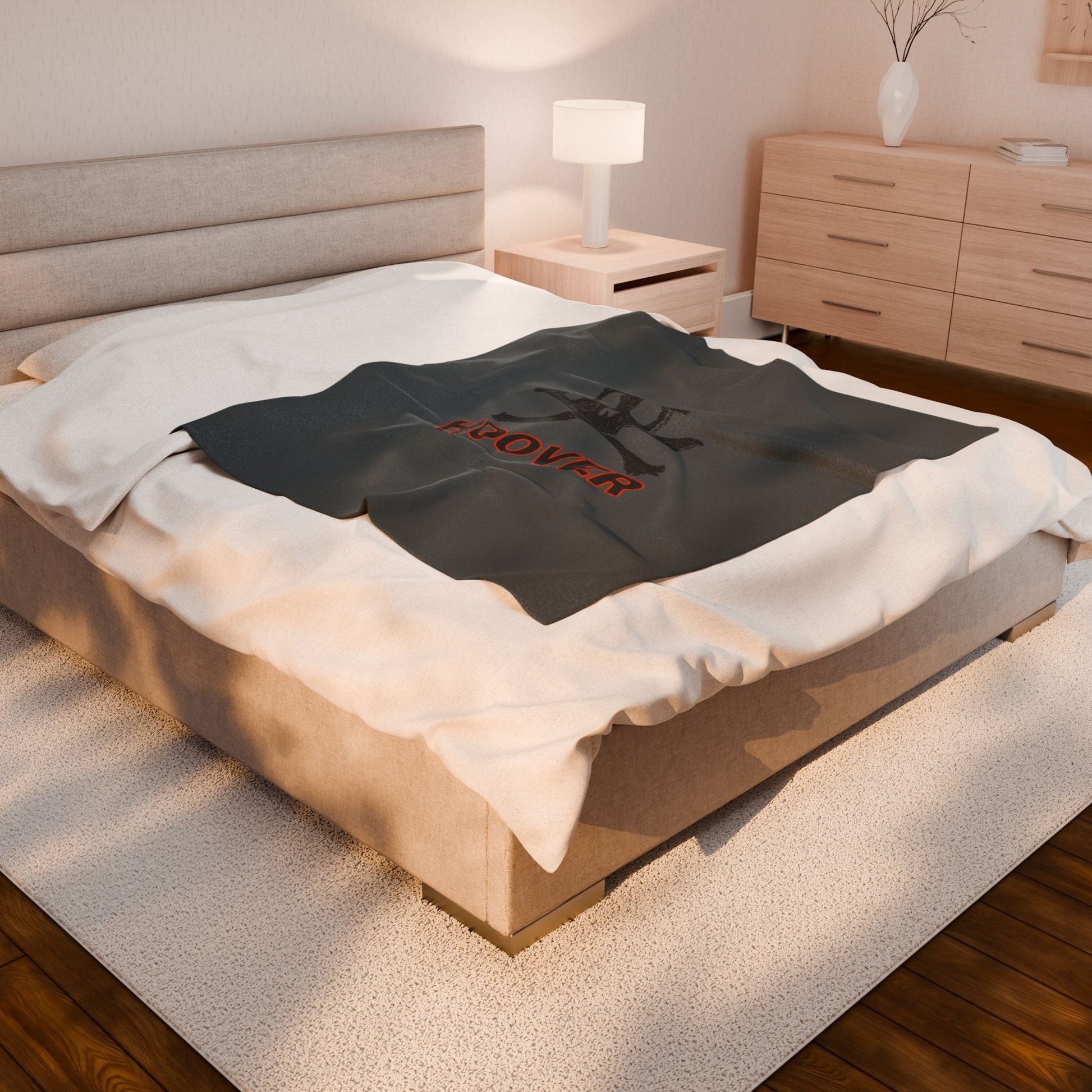 Skull/Crossbones Hoover Velveteen Plush Blanket - joyful
